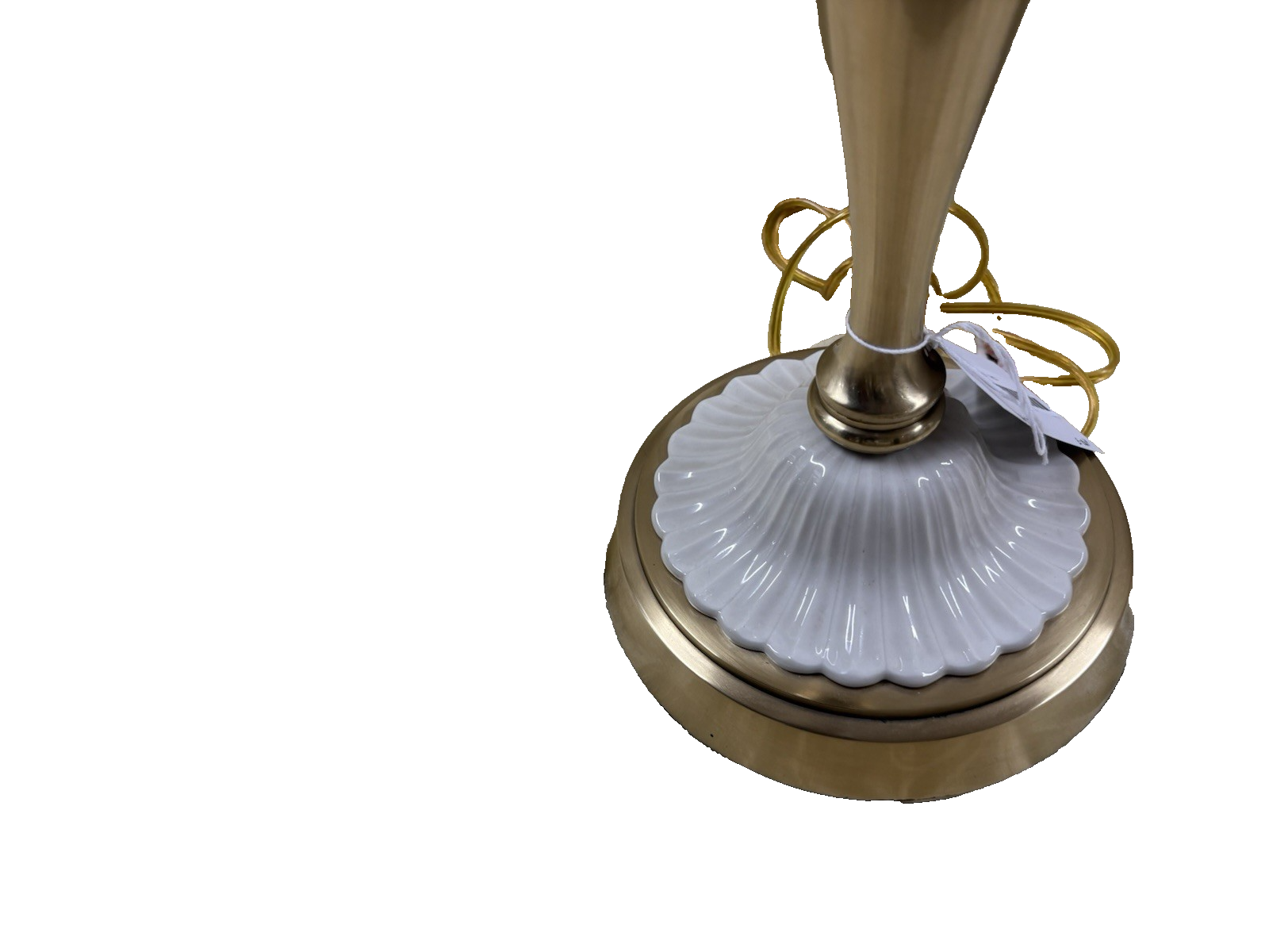 66559  Lenox Quoizel Candelabra Table lamp Ivory & Gold Porcelain  Solid Brass