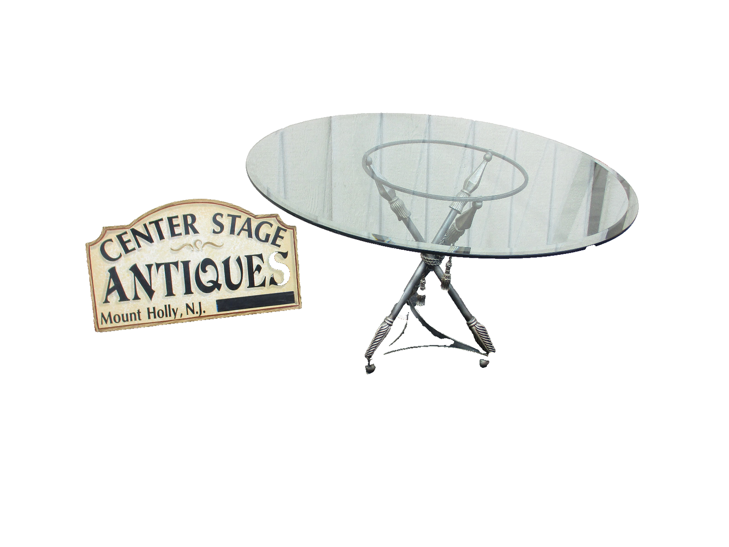 64245 Glass Top Decorator Foyer Console Dining Table 46" W glass top