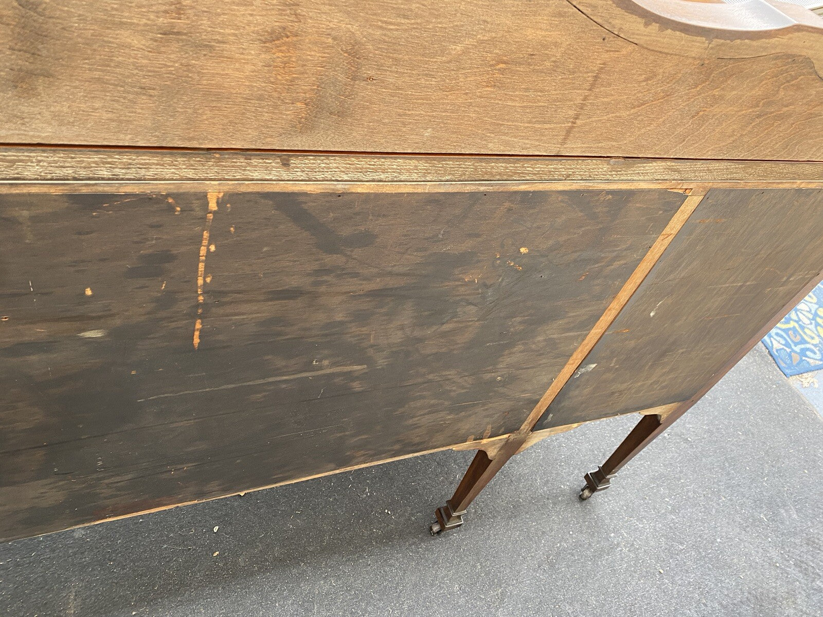 66104 Antique Mahogany Sideboard Server Buffet with WINE HOLDERS
