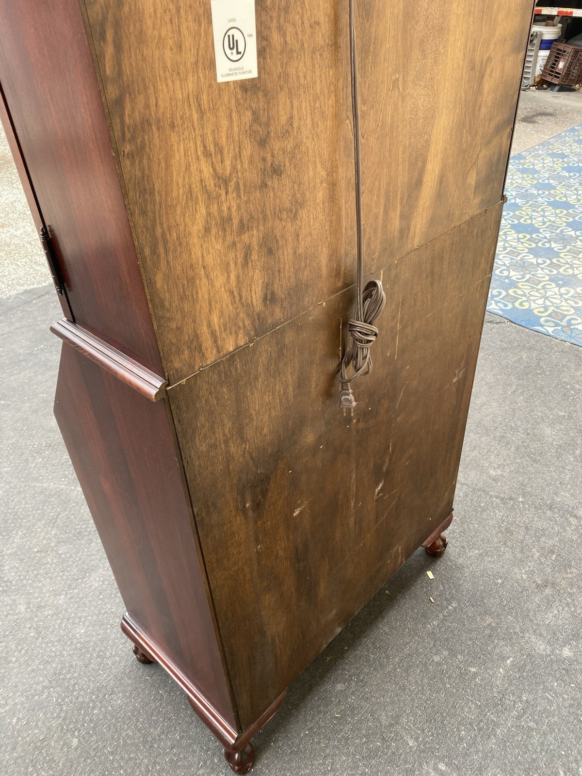 66491 JASPER Furniture Bubble Glass Secretary Desk w/ Bookcase Top