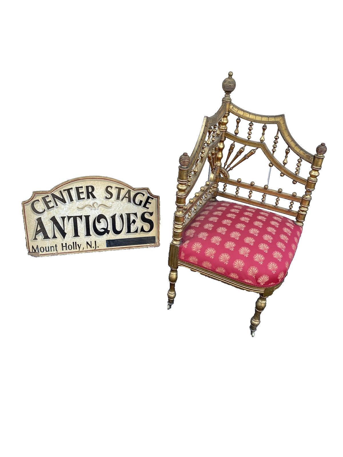 66148 Antique Victorian Stick and Ball Corner Chair