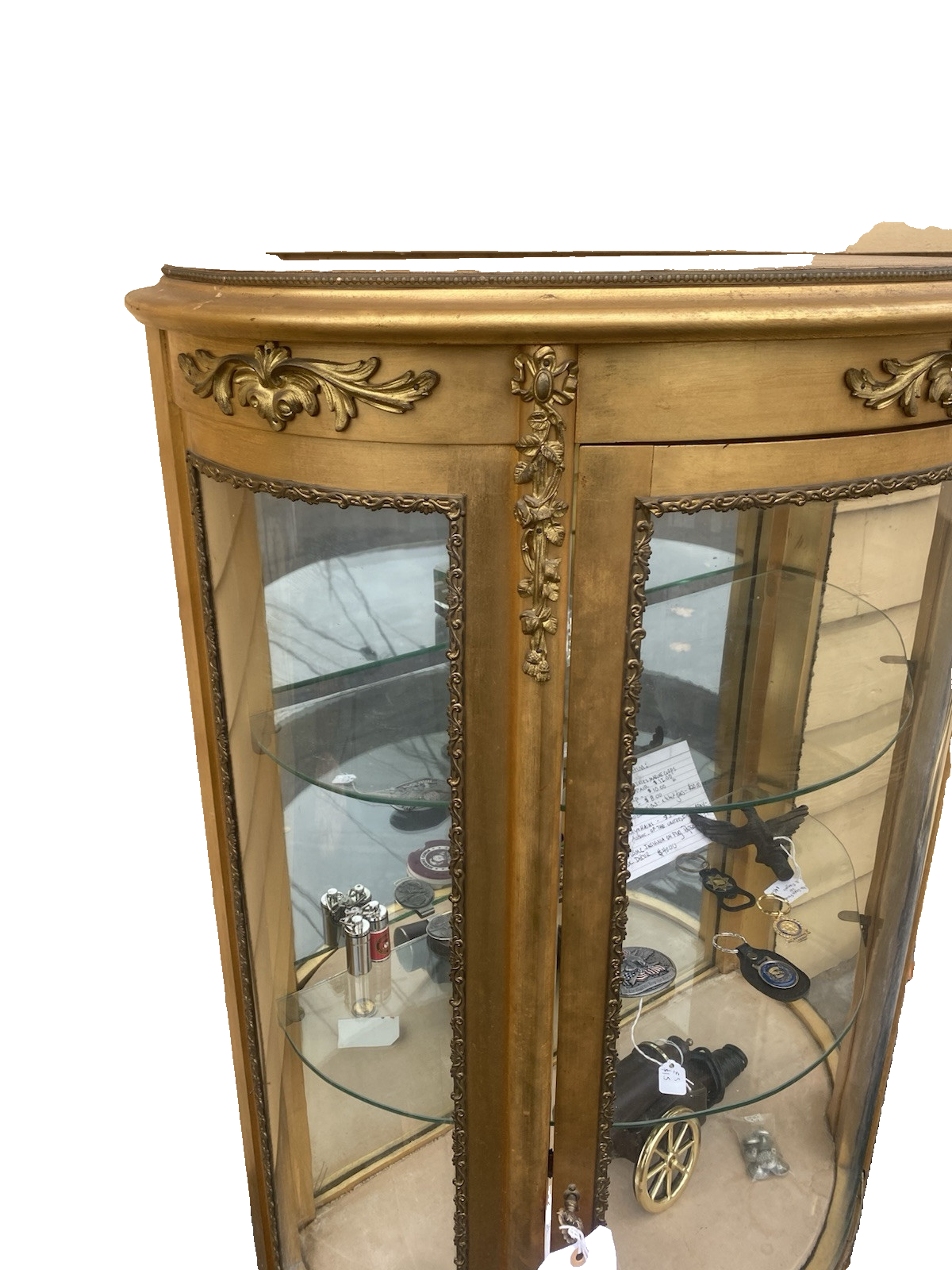 62863 Gold Decorator Bow Glass Curio  China Cabinet