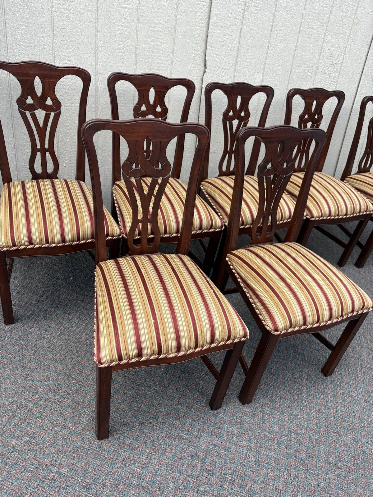 66986 Set of 10 DAVIS Furniture Mahogany Dining Chairs Chair s