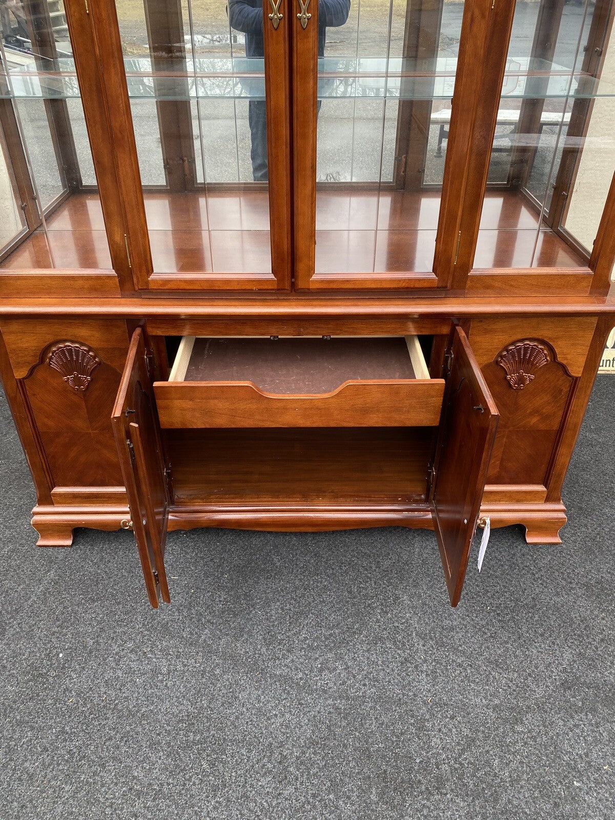 63968  Fancy Mahogany  2 piece China Cabinet Breakfront