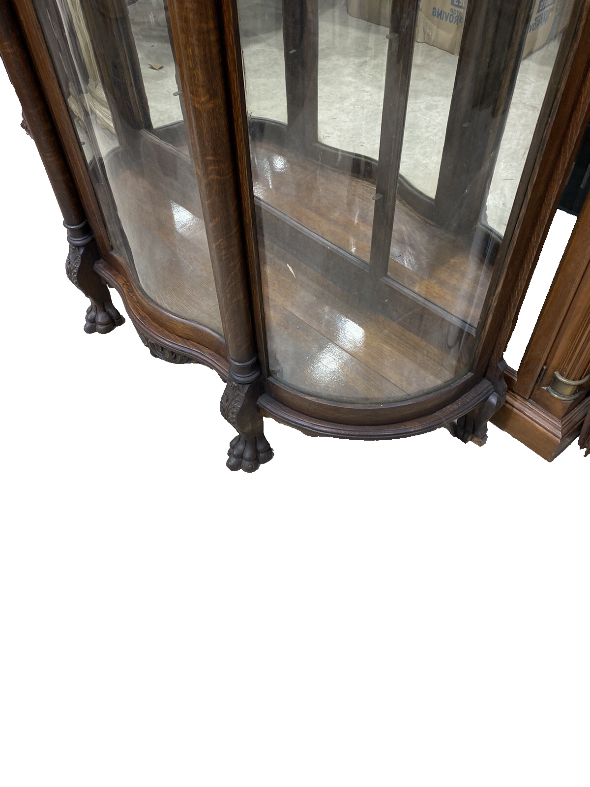 66153   RARE Custom Hand Made  Antique Victorian Oak  Cherub Curio Cabinet