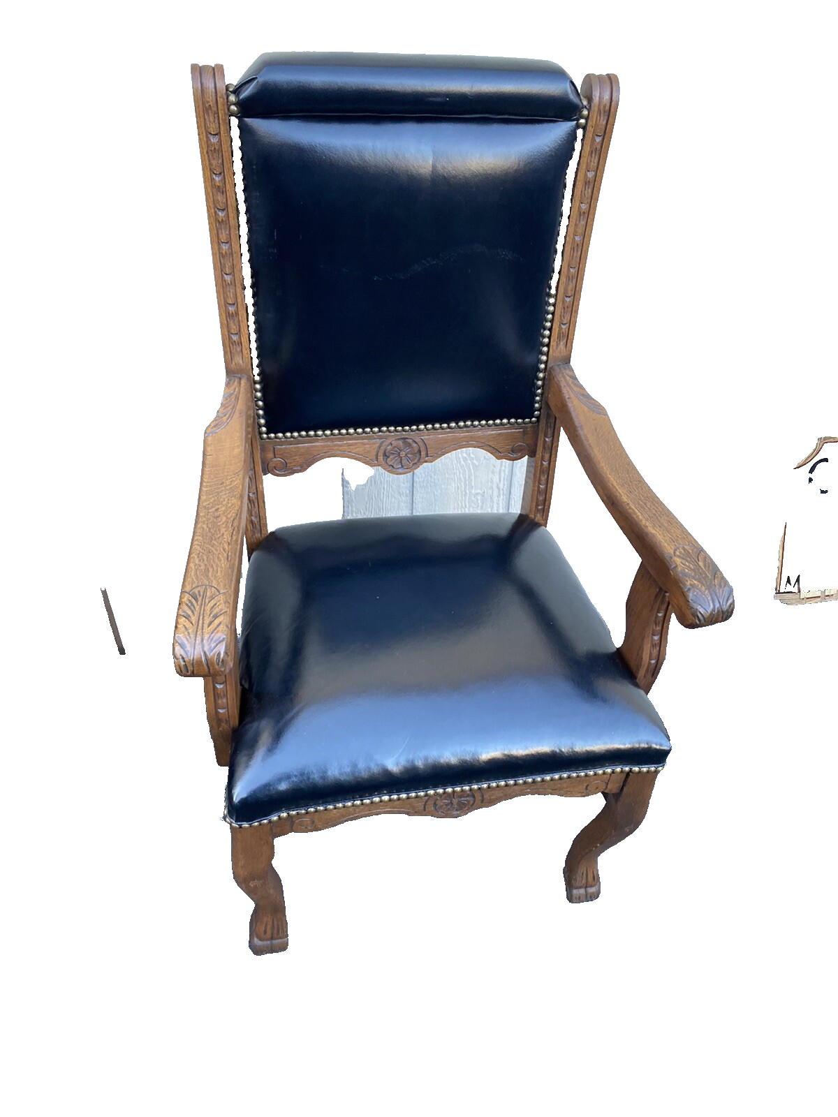 66265 Pair Antique Oak Armchair Dining Chair s