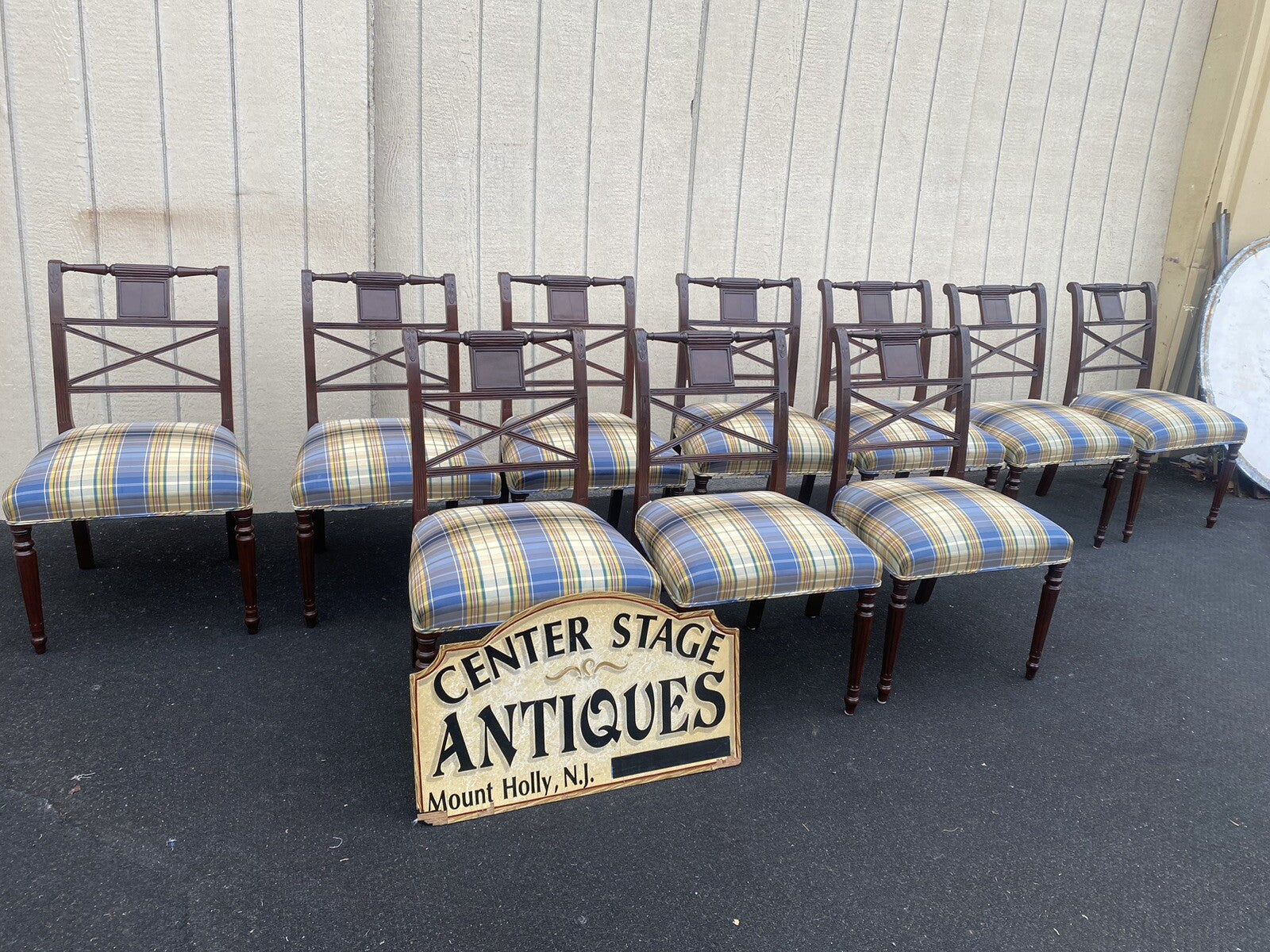 65980   Set of 10 Mahogany Dining Chair s