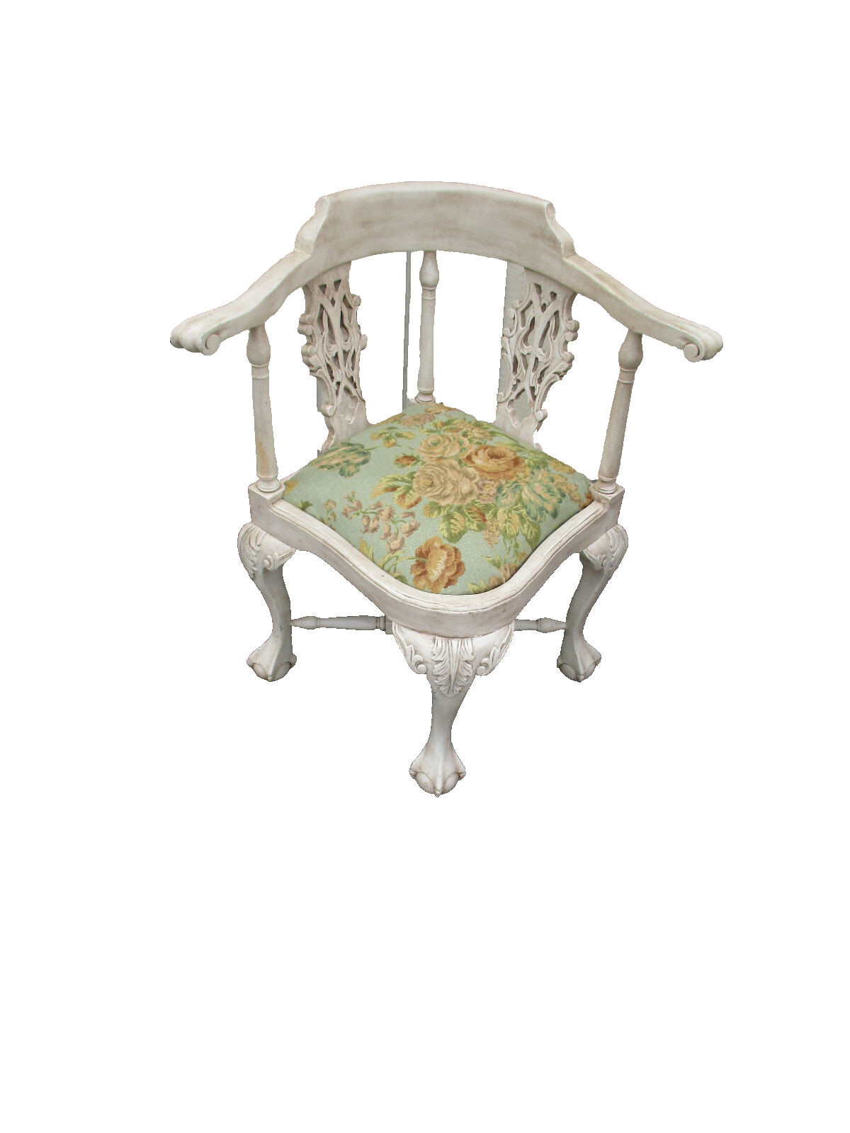 63183 Decorator Shabby Chippendale Corner Chair Chippendale Claw Feet