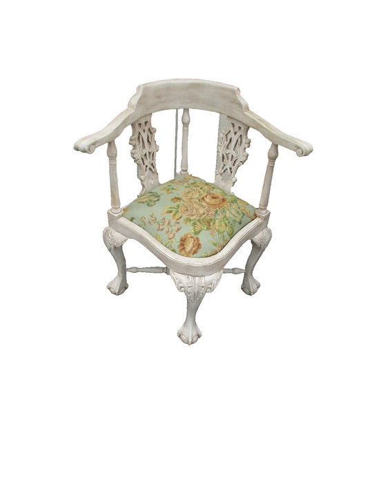 63183 Decorator Shabby Chippendale Corner Chair Chippendale Claw Feet