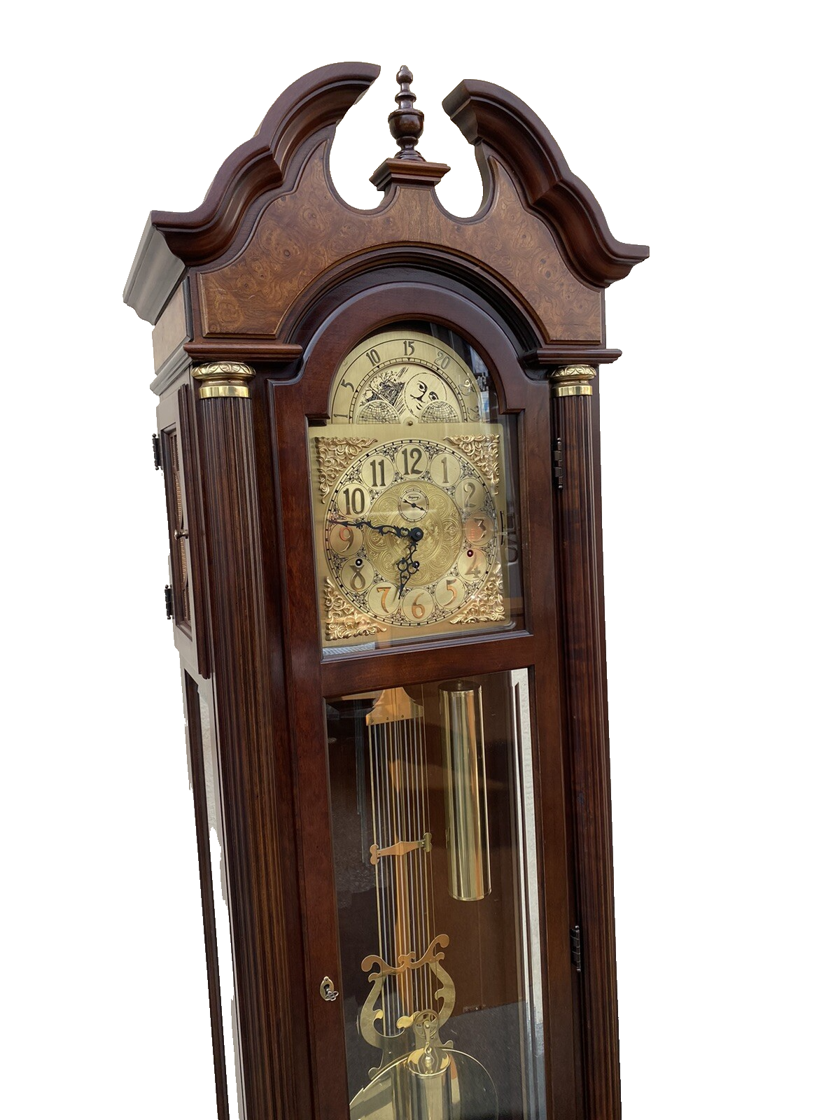 66053 RIDGEWAY Grandfather Clock Professionally Serviced Good Working Condition