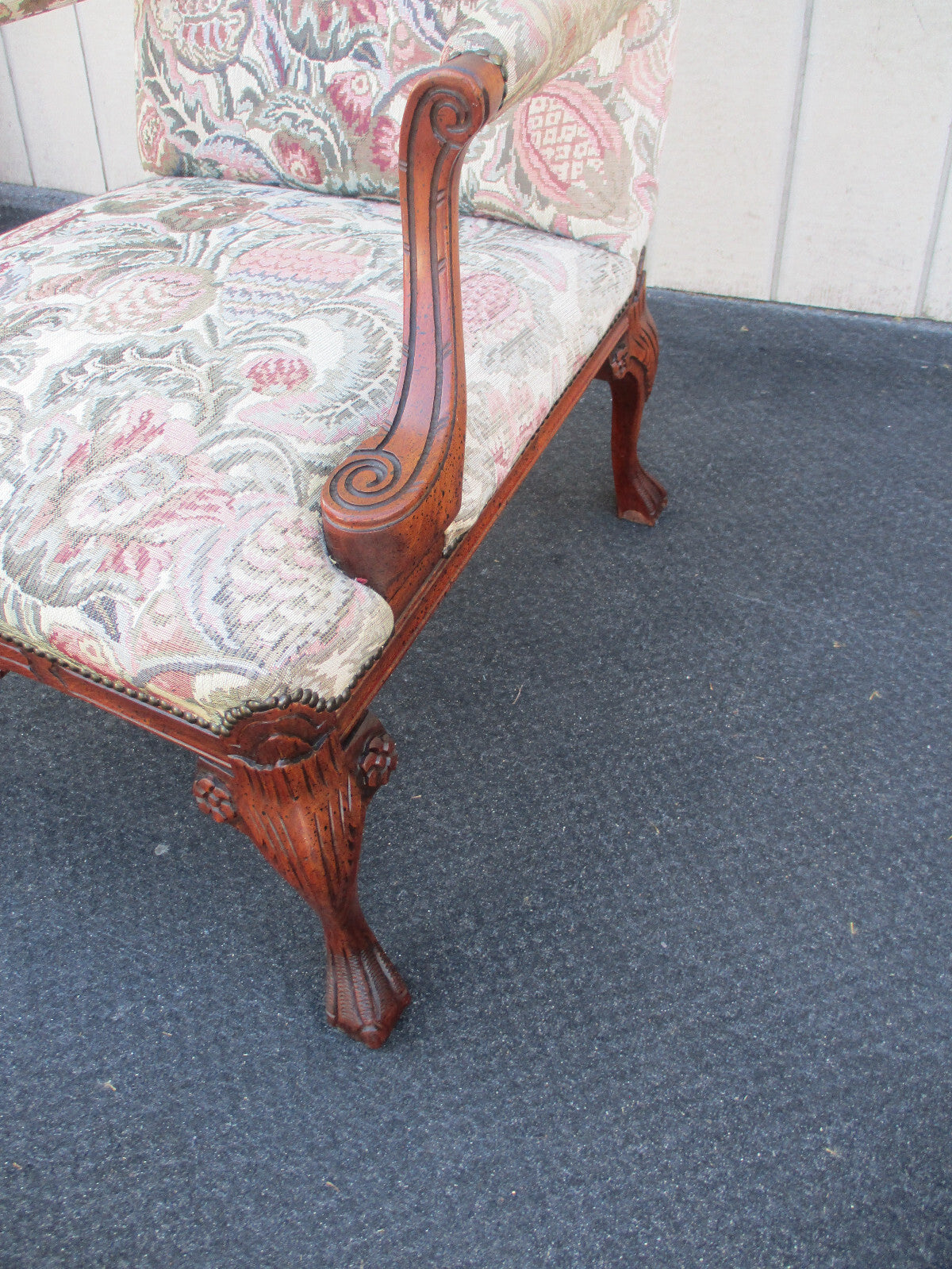 64219 Claw Foot Bergere Armchair Chair
