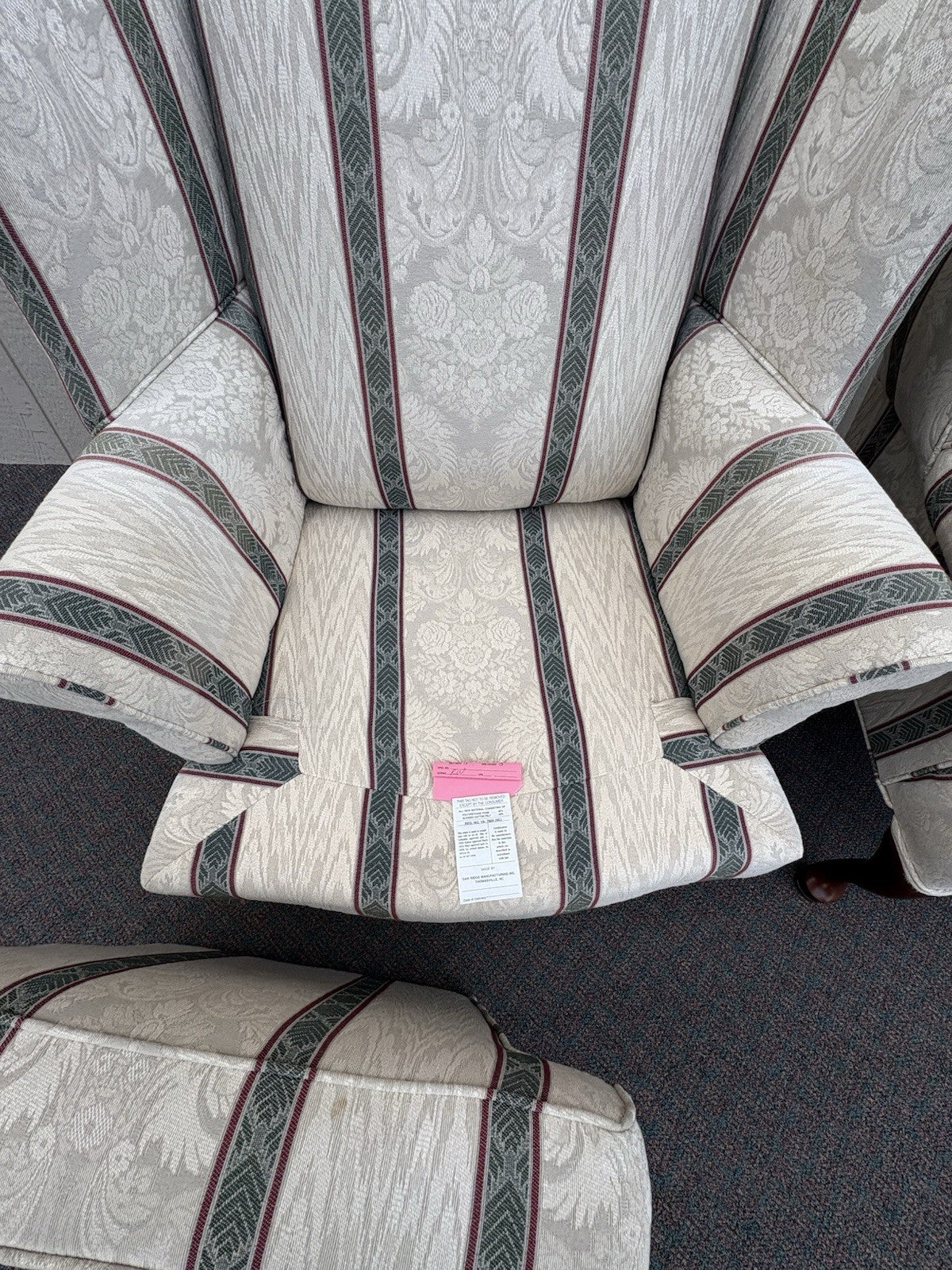 67035 Pair Oak Ridge Queen Anne Wing Chair s