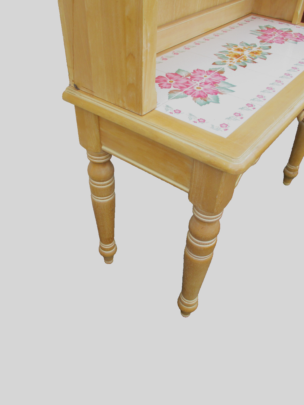 63329   2 Piece Tile Top Desk Cabinet with Bookcase Top