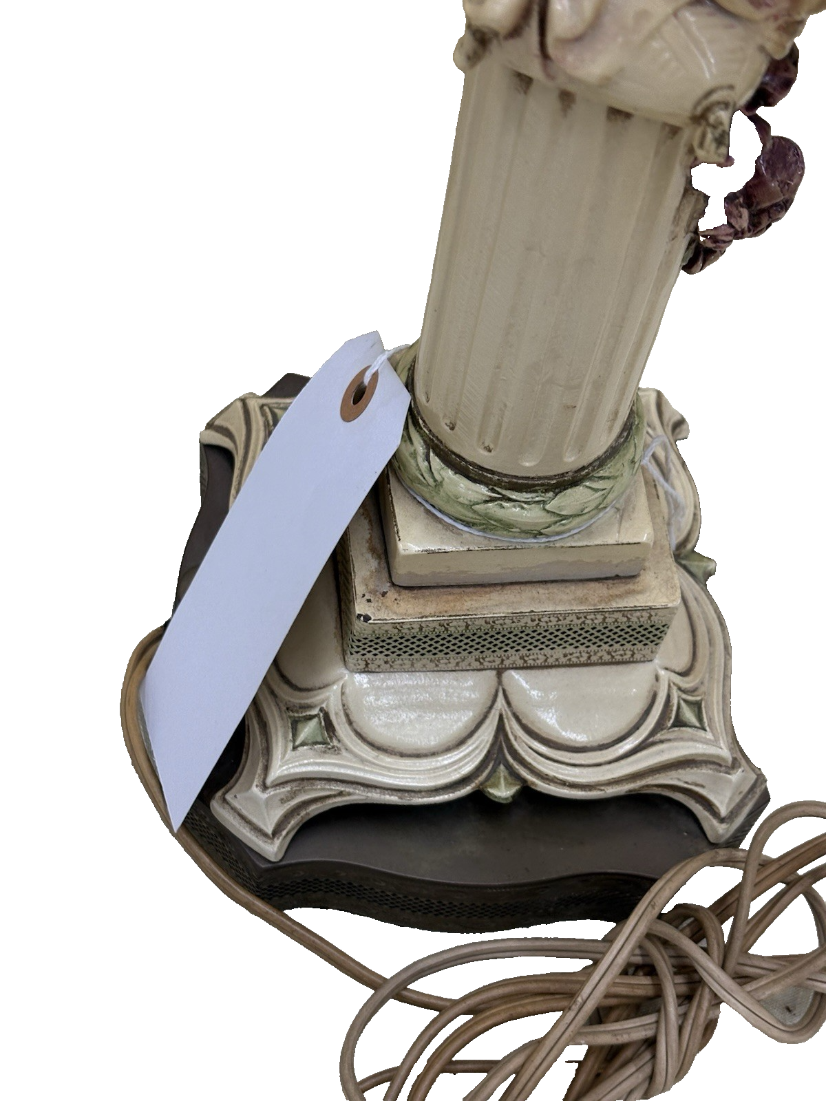 62010  Antique Metal Figural Table Lamp Working