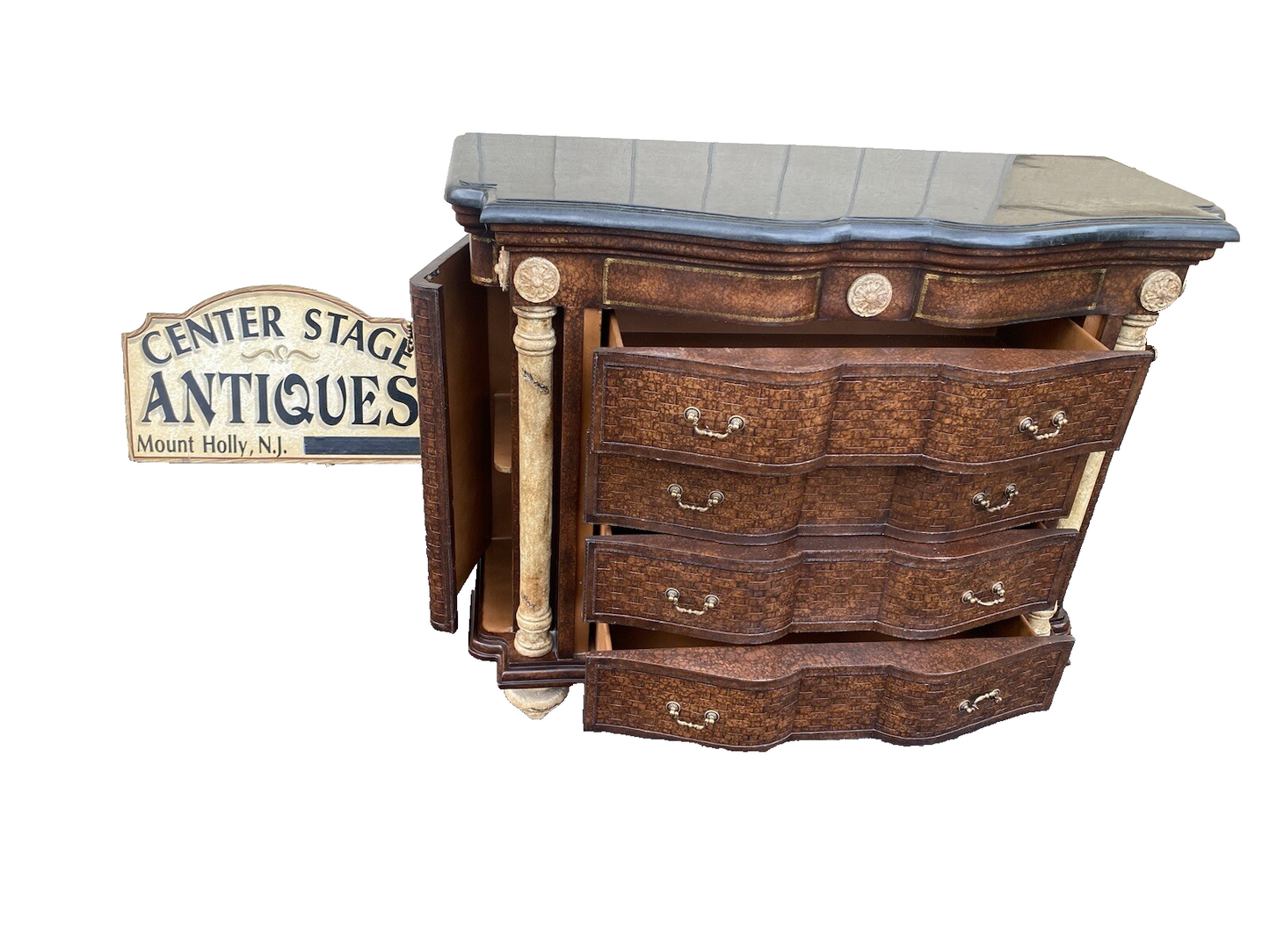 64591 Marble Top Server Chest Sides Open