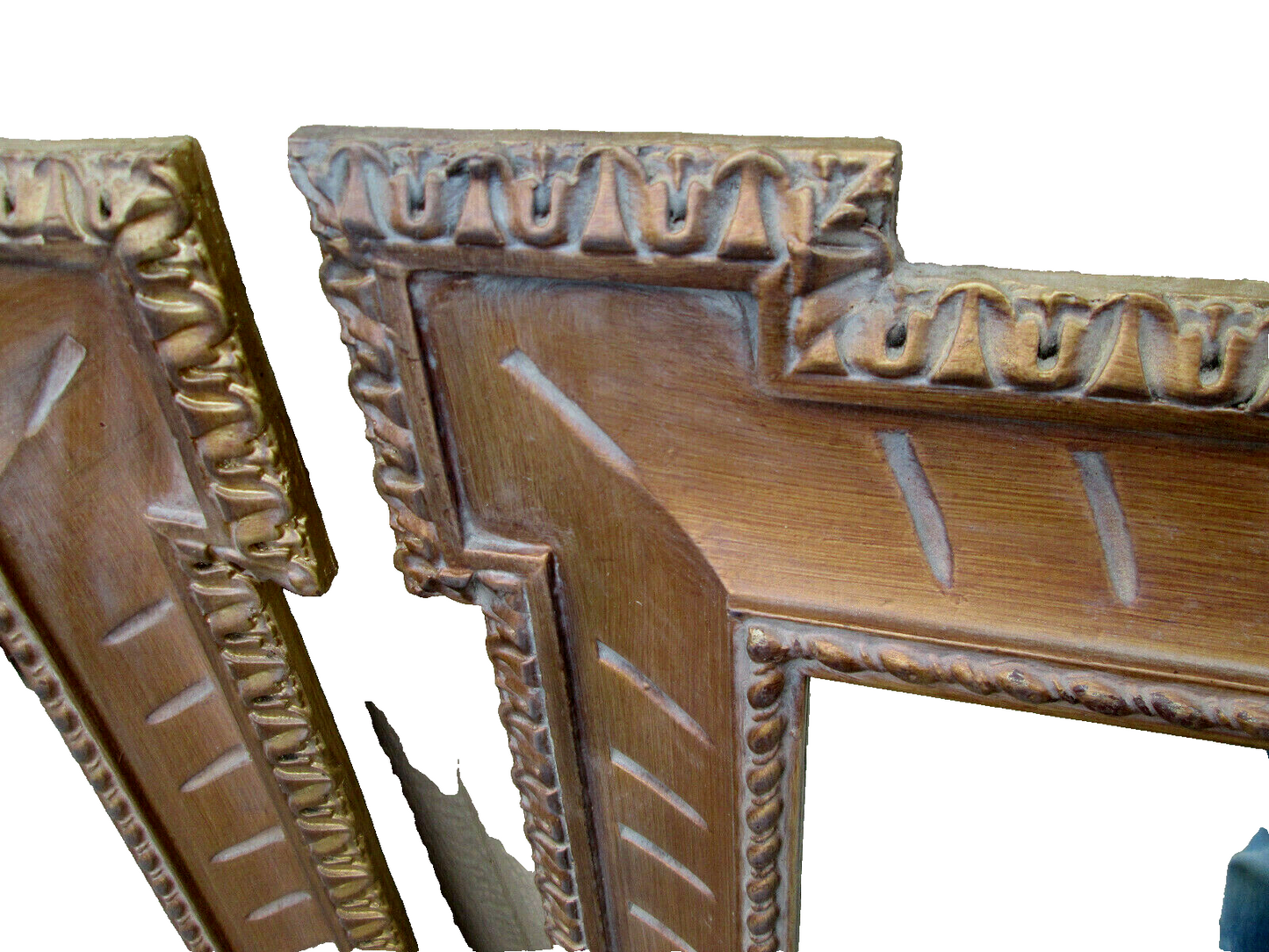 54902 PAIR of  Gold Decorator Beveled Mirrors