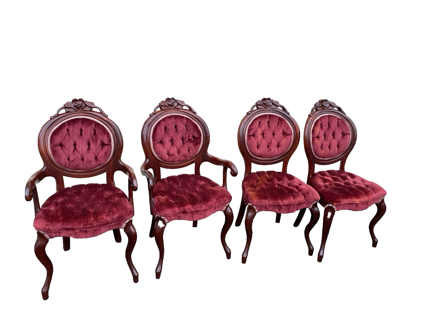 66628 Pair KIMBALL Furniture Mahogany Victorian style Armchair Chair s