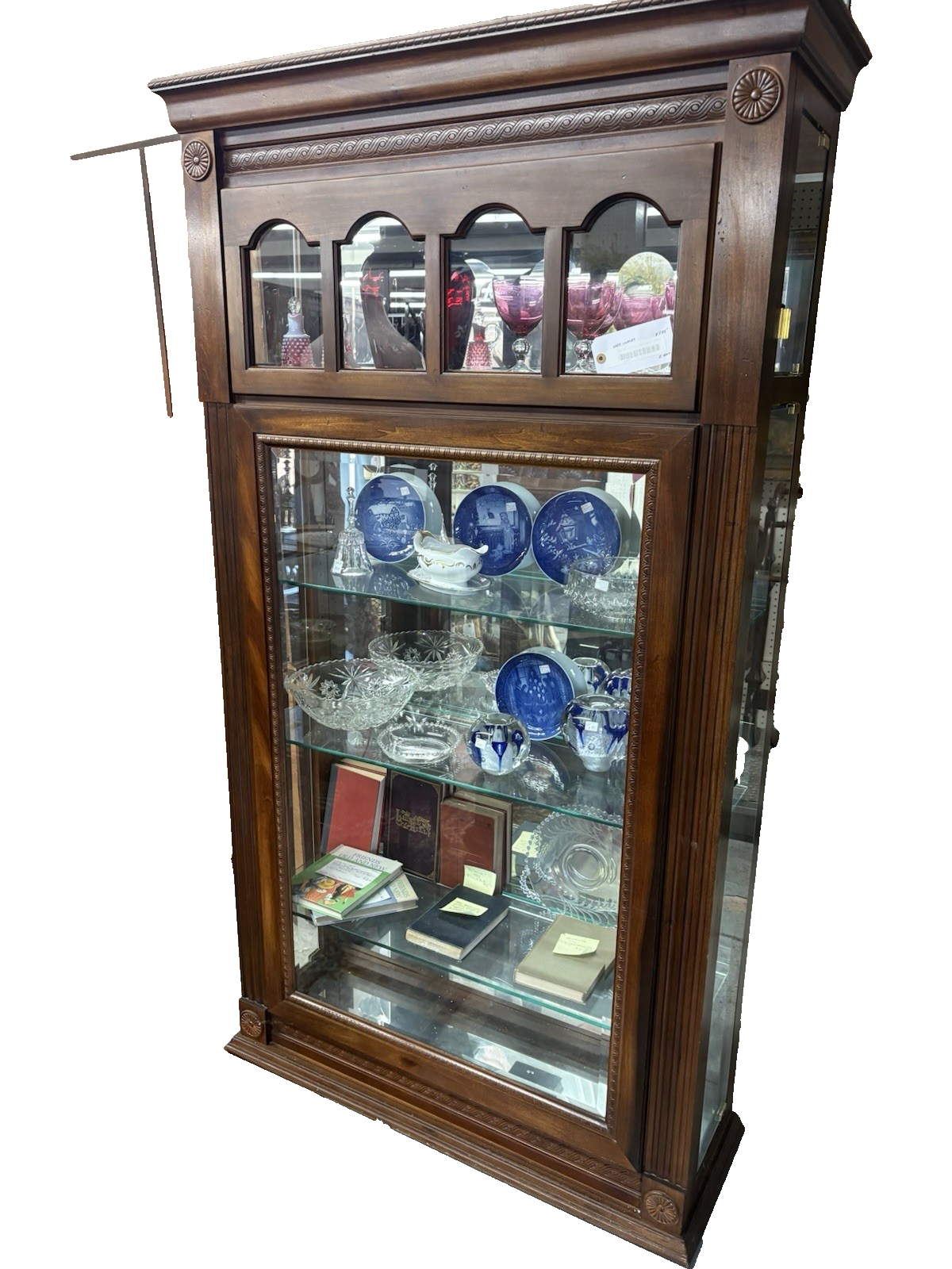 65094 Mahogany Side Loading Curio China Cabinet