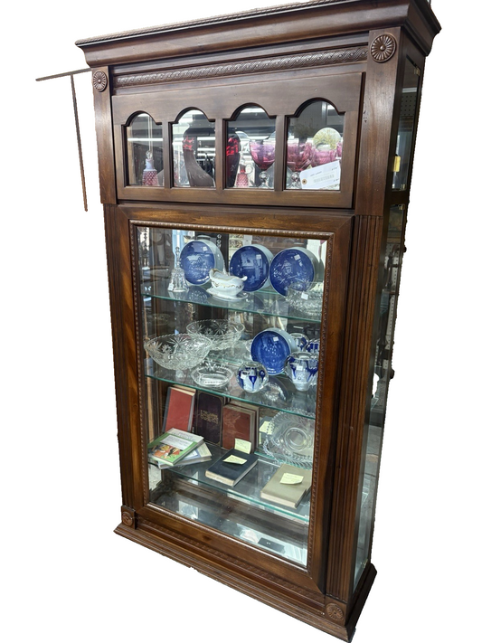 65094 Mahogany Side Loading Curio China Cabinet