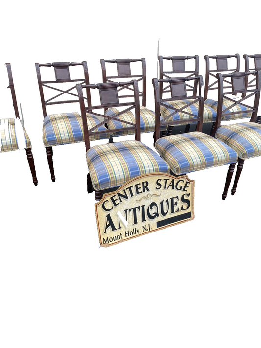 65980   Set of 10 Mahogany Dining Chair s