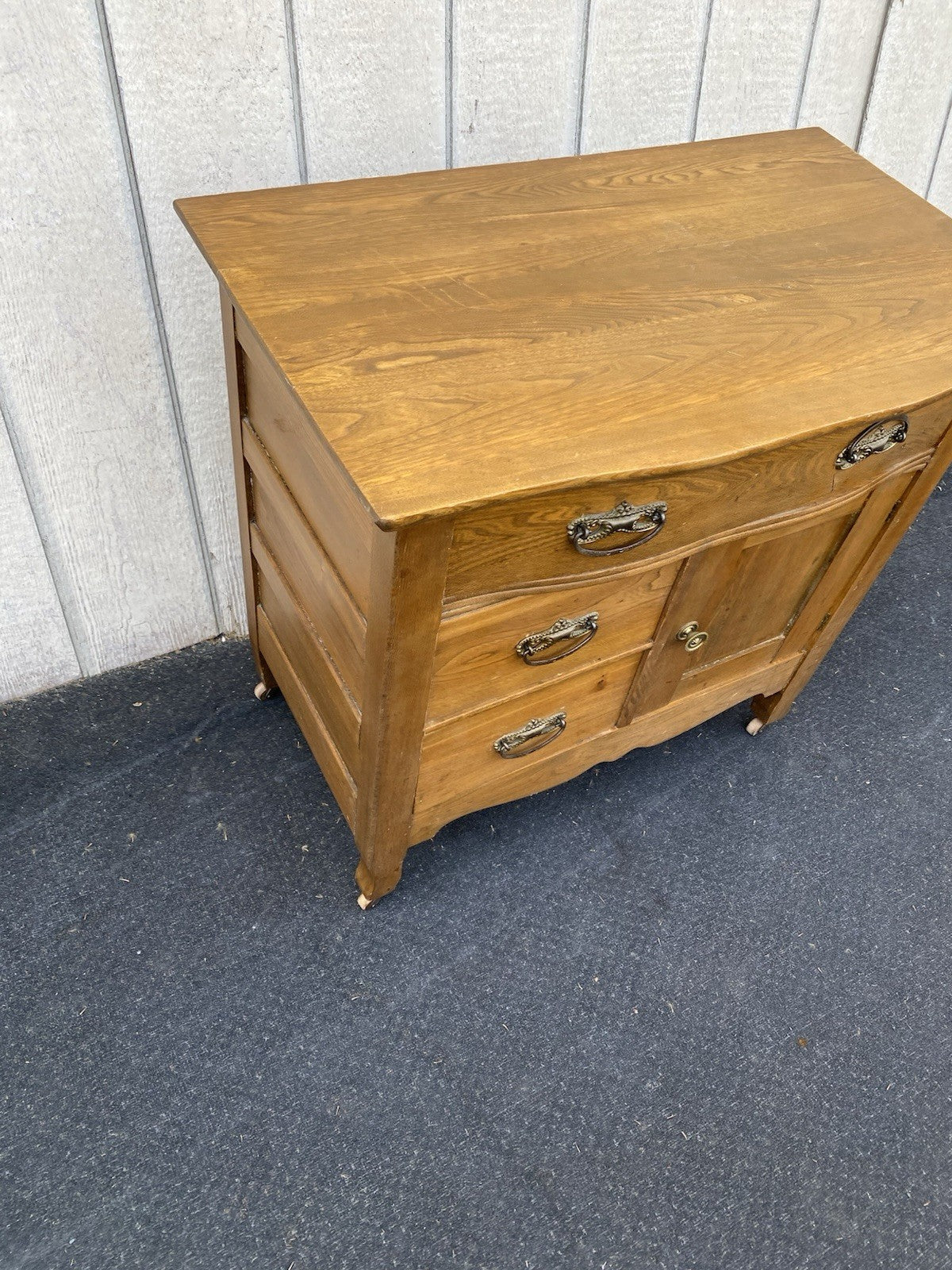 66602   Antique Victorian Oak Washstand Dresser Chest