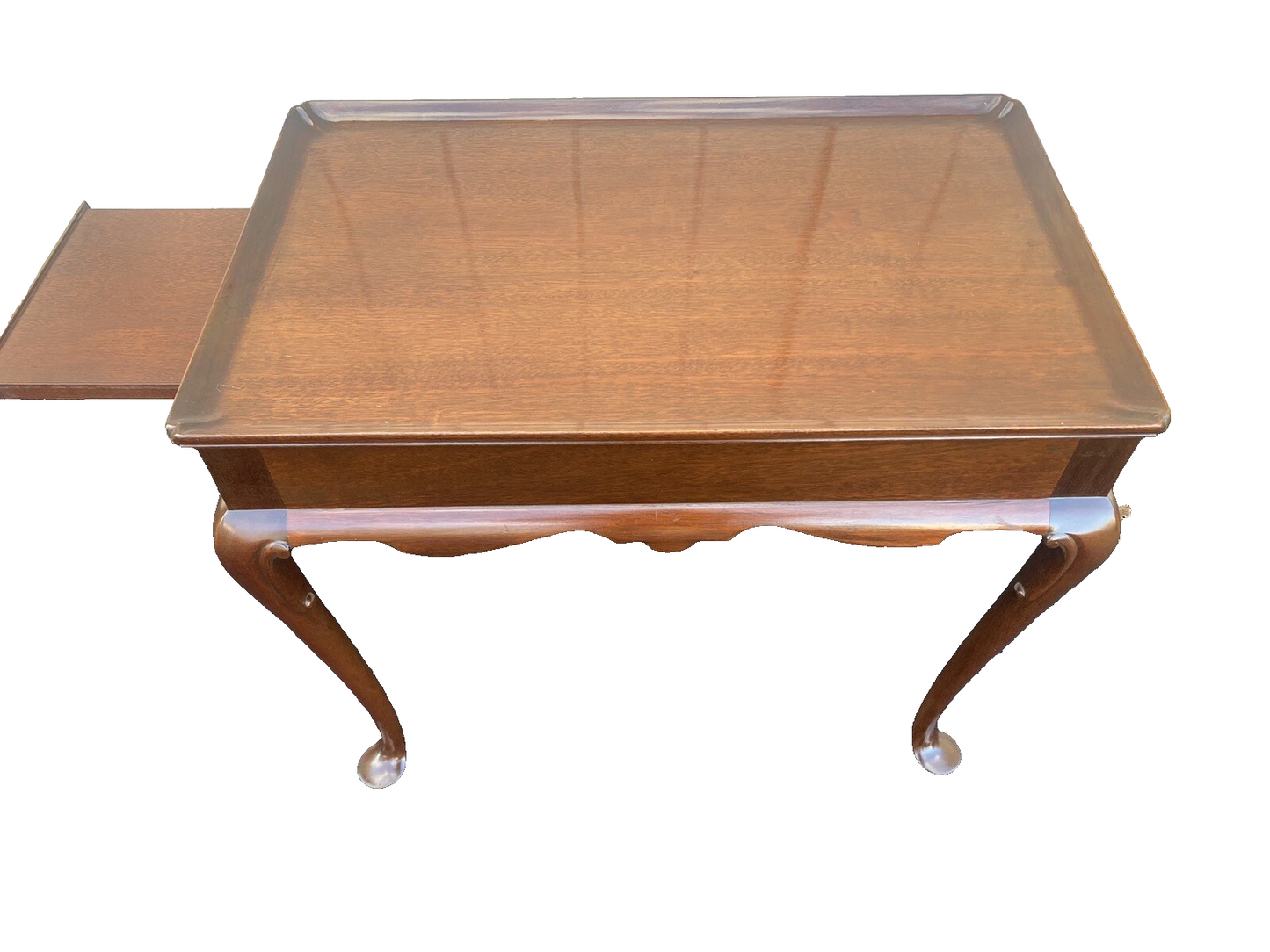 65073 Solid Mahogany Tea Table with Pull Outs