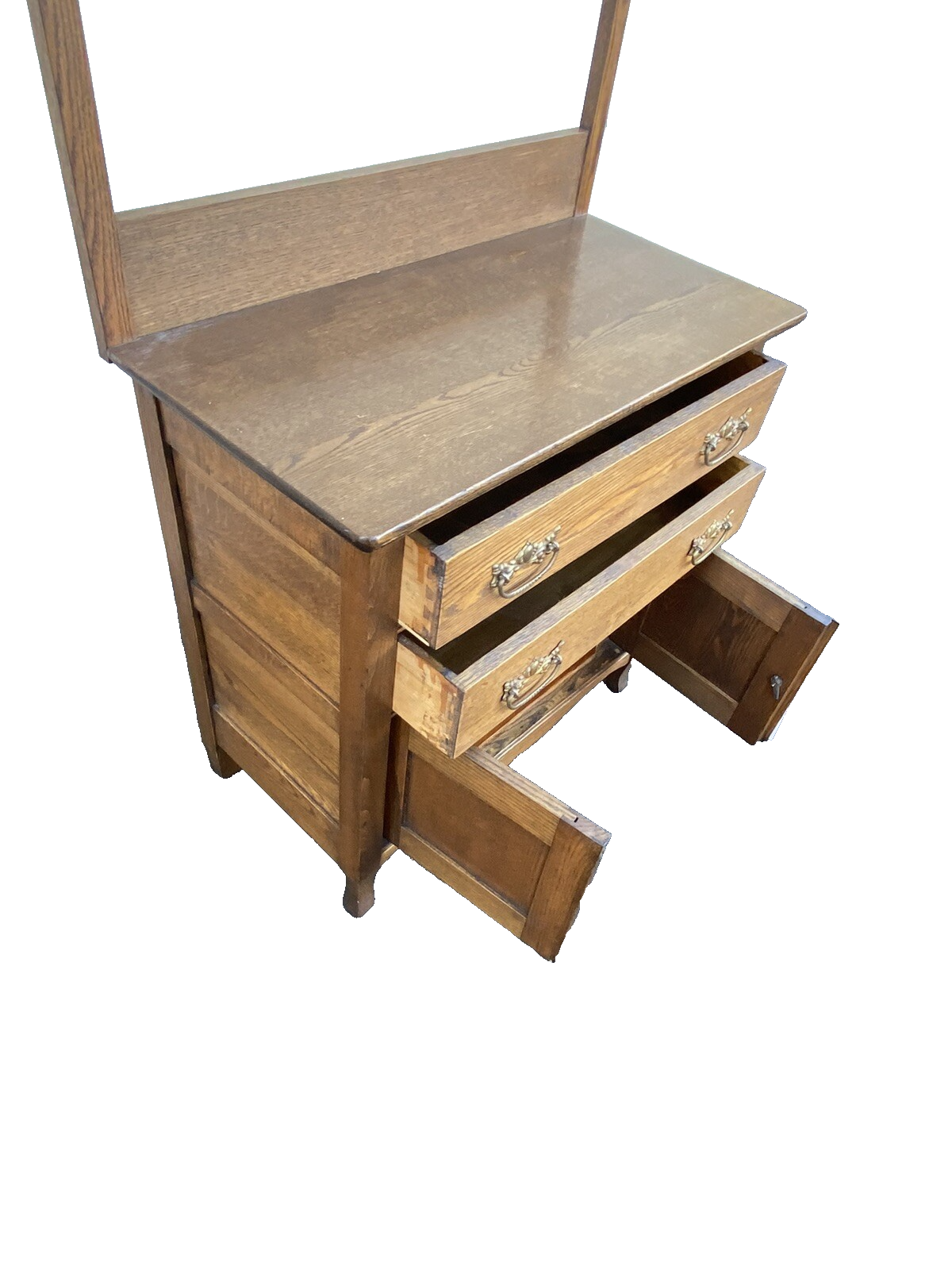 65942 Antique Victorian Oak Washstand Chest Dresser