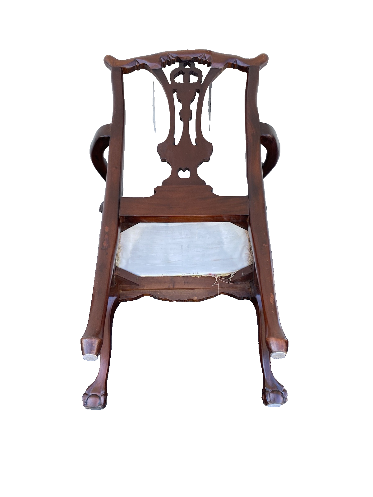 66346 Pair Mahogany Claw Foot Armchair Chair s