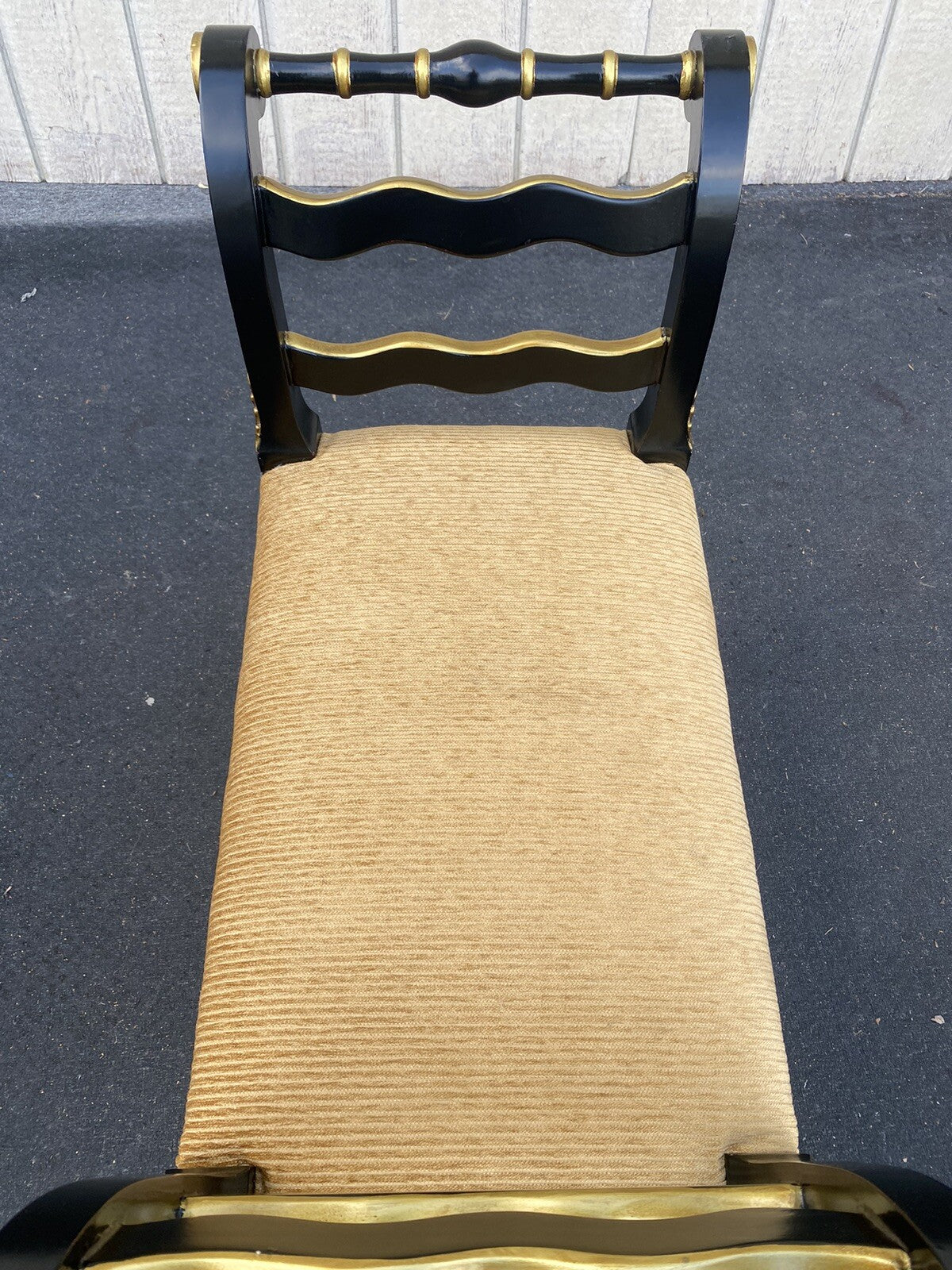 66067 Decorator Ebony Stenciled Vanity bench Stool