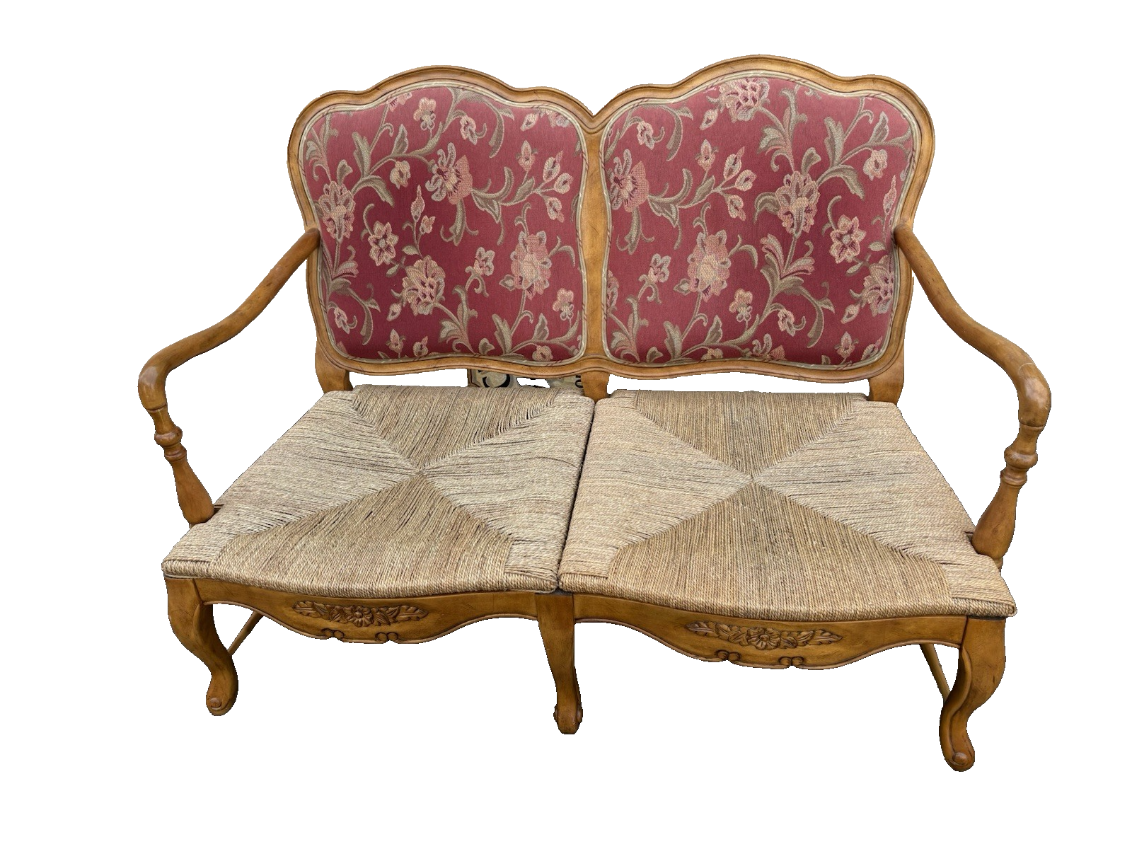 66788 ASHLEY Furniture Rush Seat Loveseat Sofa Settee Couch REVERSABLE PILLOWS