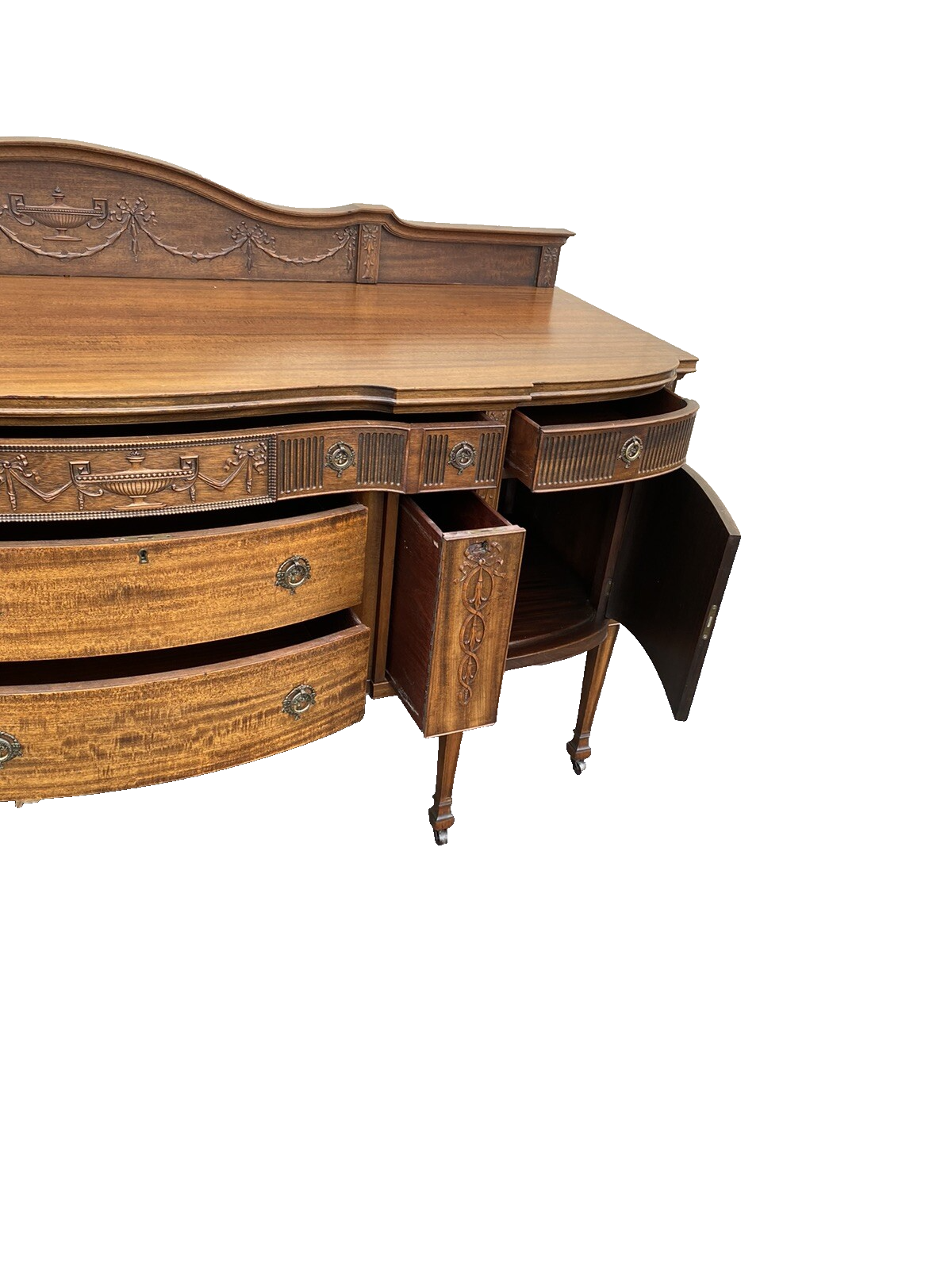 66104 Antique Mahogany Sideboard Server Buffet with WINE HOLDERS