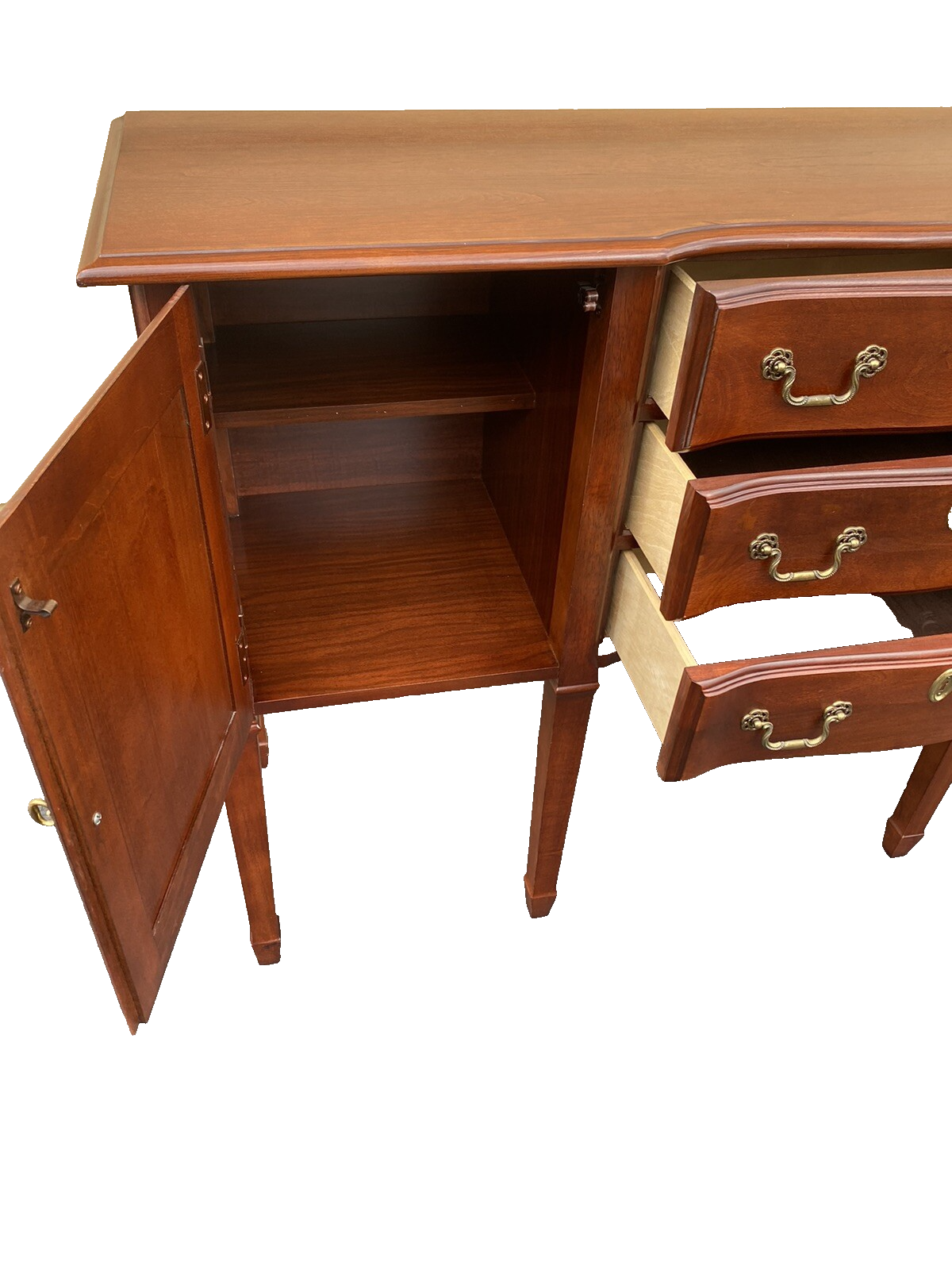 65830   Cherry Hepplewhite Buffet Sideboard Server Cabinet