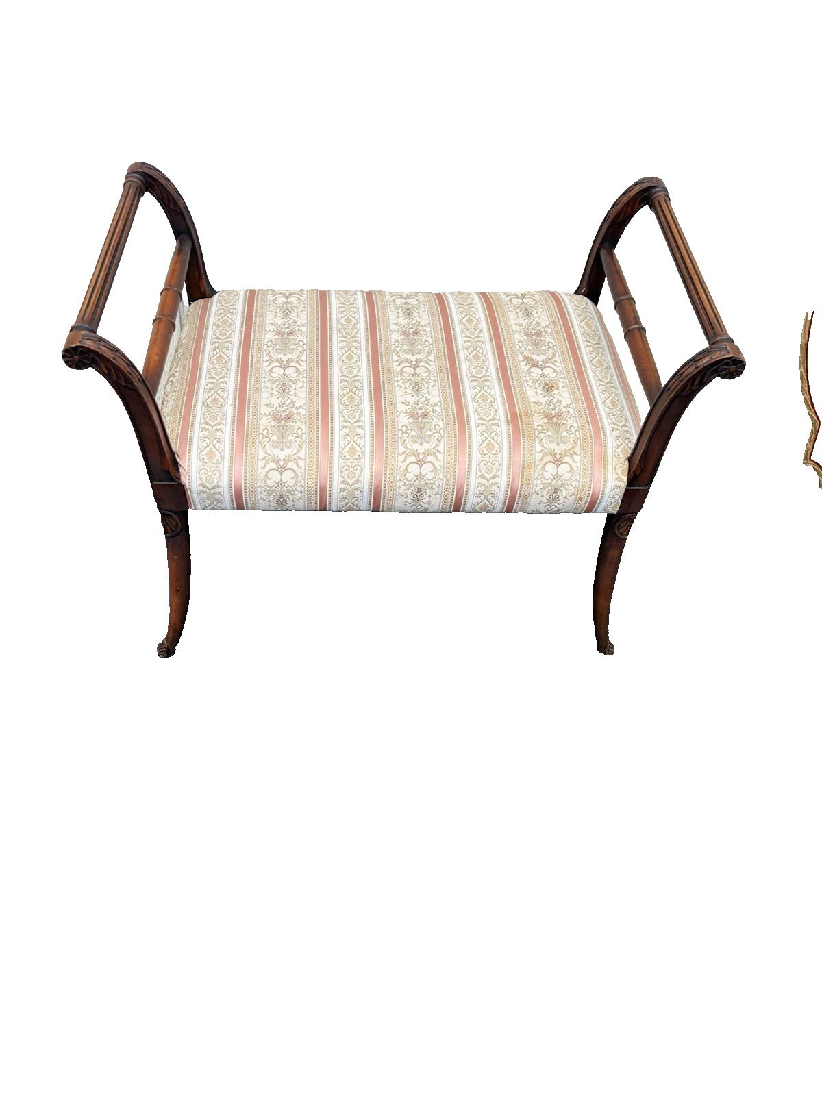 66886 Mahogany Vanity Bench Stool