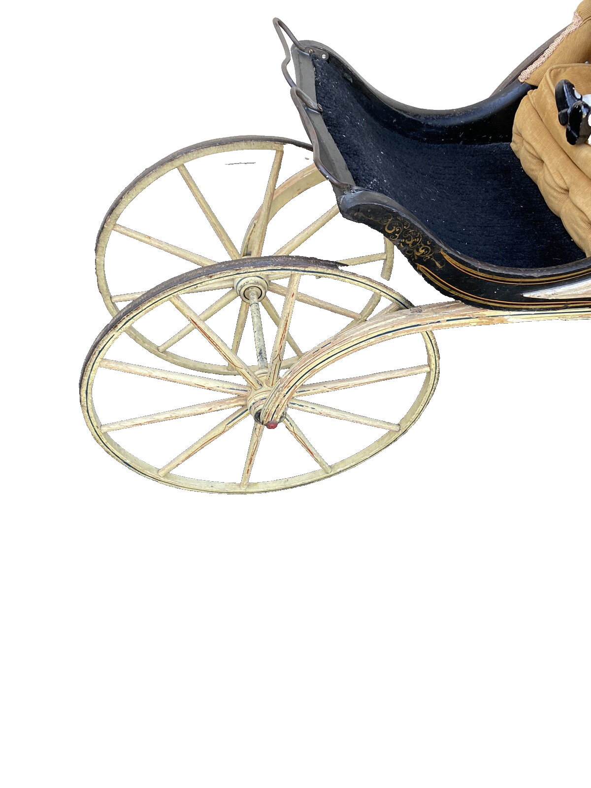 65400   RARE Antique AMISH Baby Buggy Stroller Has Hand Painted Stenciled Design