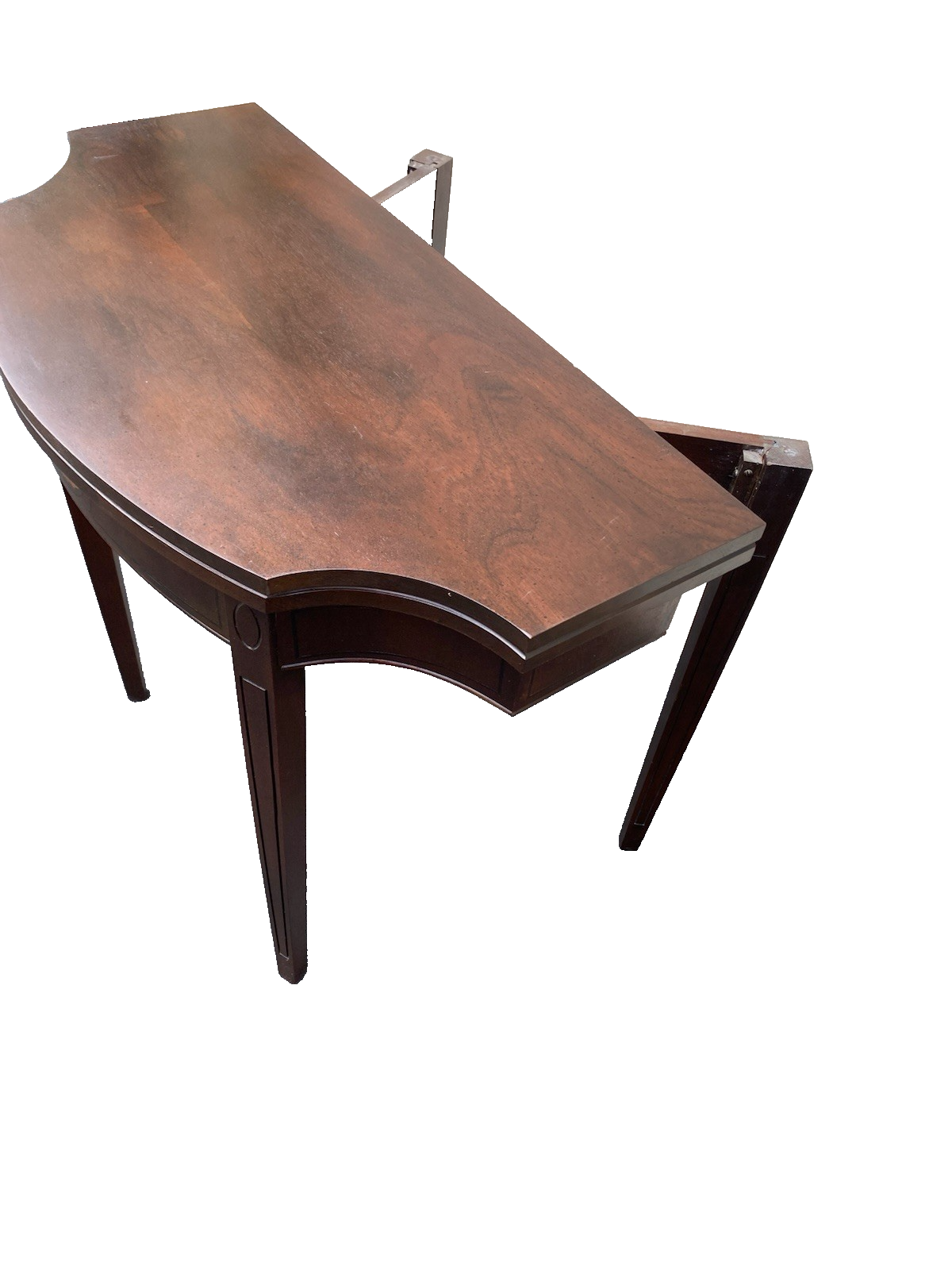 66483   Inlaid Mahogany Flip Top Game Table Stand