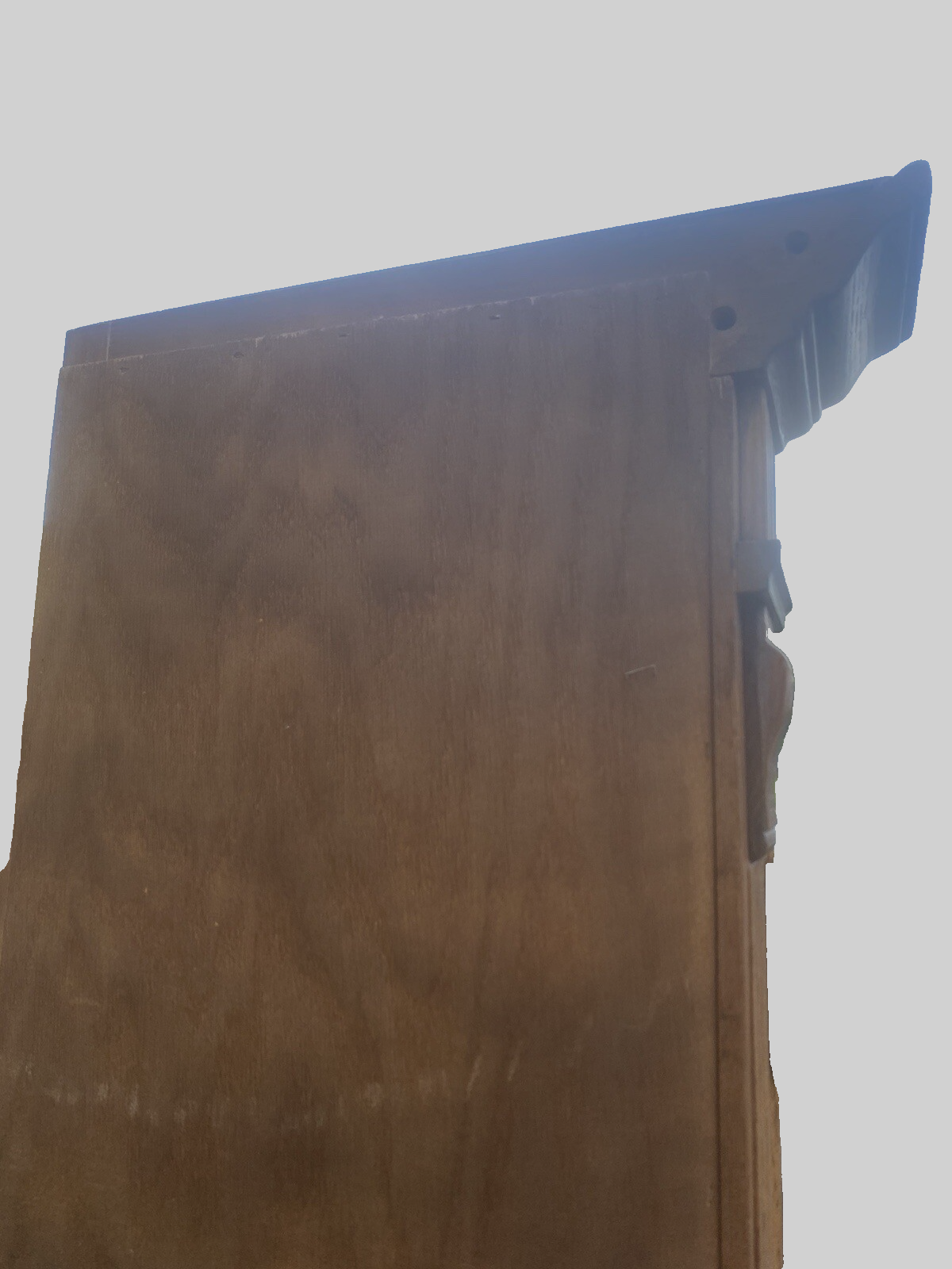 64573  PAIR Oak Corner Cabinet Curio s  With 3 wood and glass shelves each