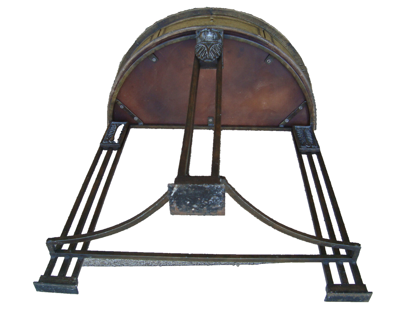 60439  Fancy Decorator Half Moon Console Table with Iron Figural base + Drawer