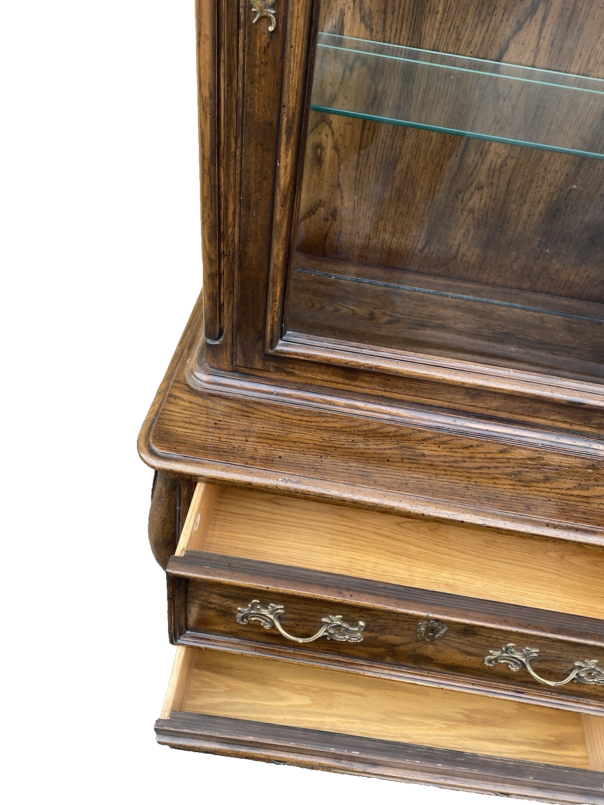66426 PAIR JOHN STUART Furniture Oak Curio China Cabinet s