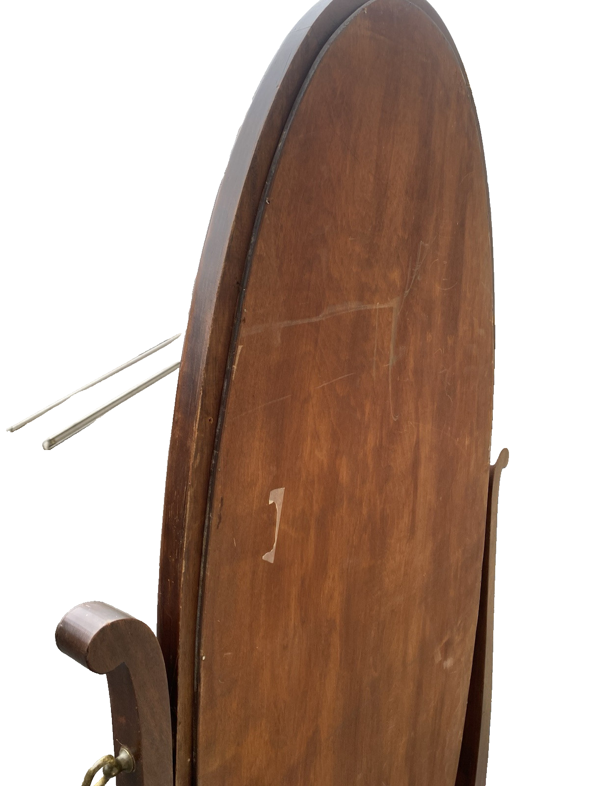 66367 Chevel Antique Mahogany Dressing Mirror w/ Claw Feet