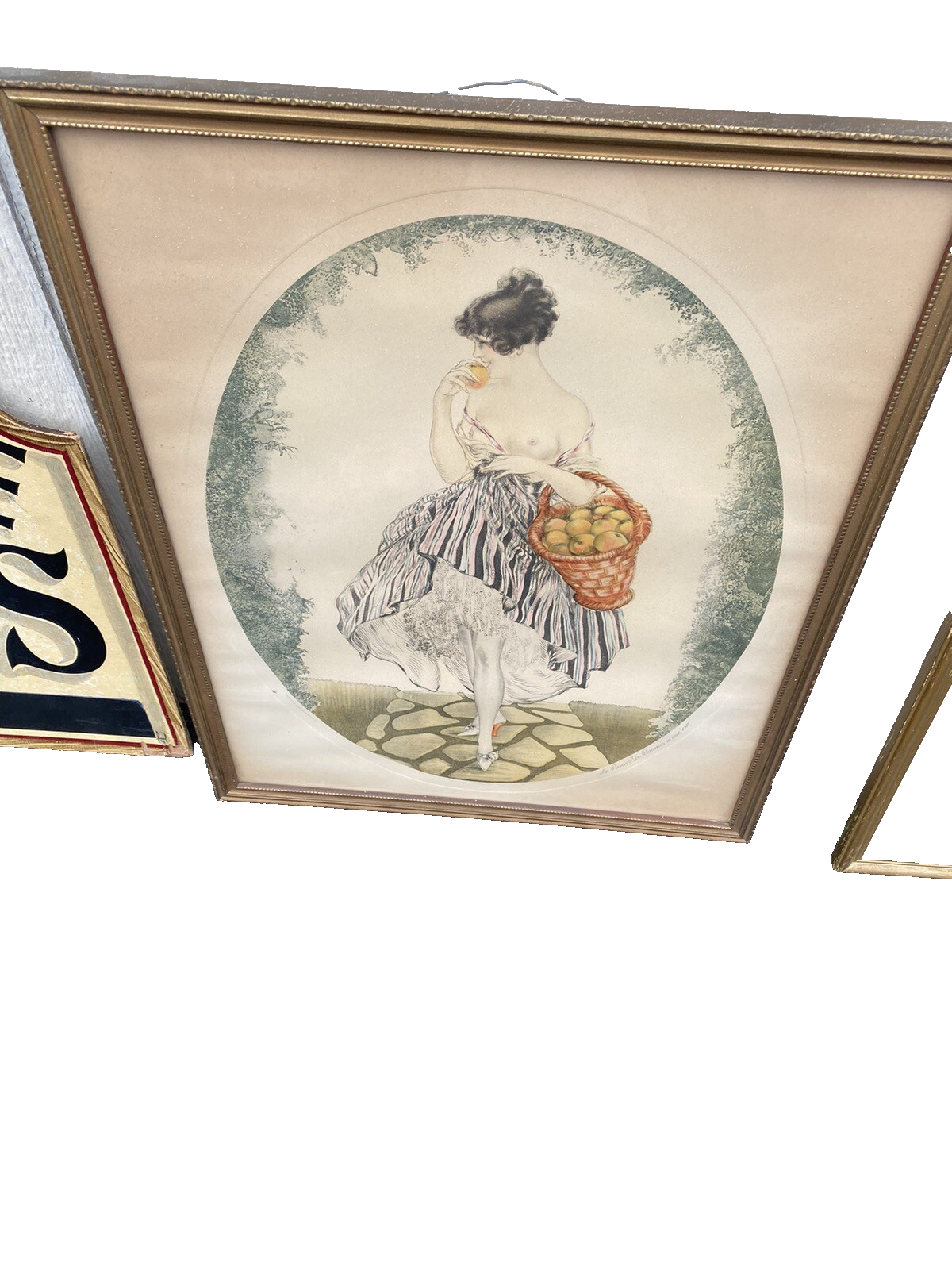 65135 Old ICART Print LE PANIER DE FOMMES Morris Bender INC