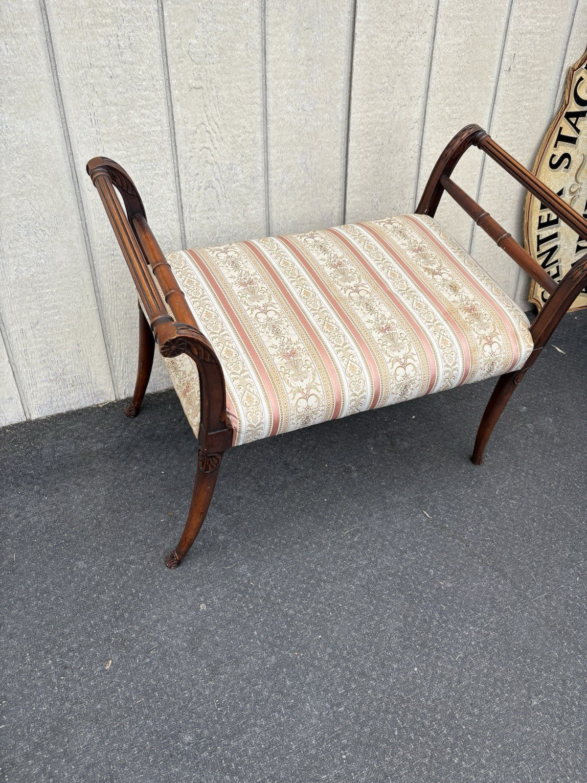 66886   Mahogany Vanity Bench Stool