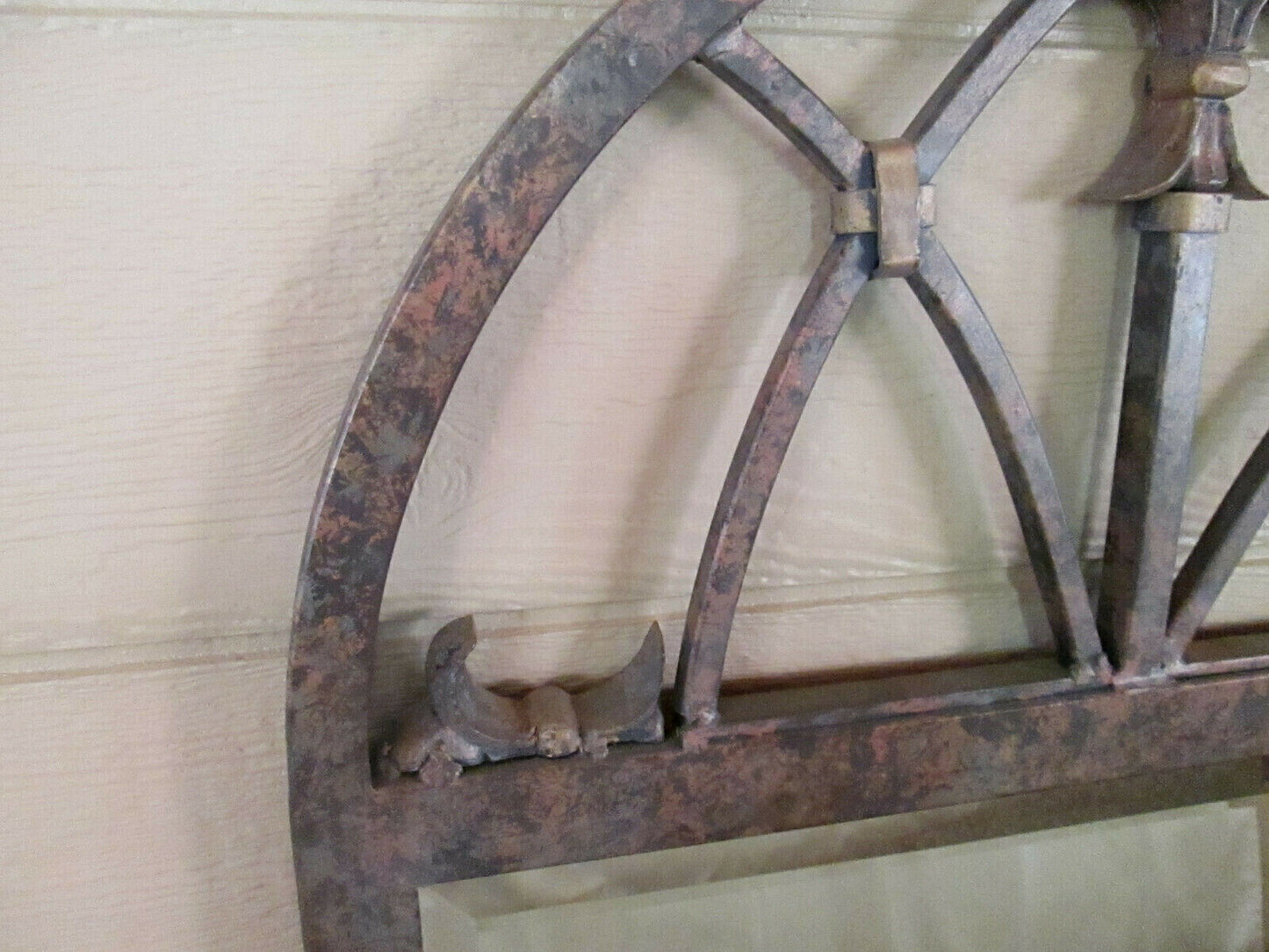 38633 RARE   LA  BARGE    Gothic Beveled Mirror LM0665 with  metal frame