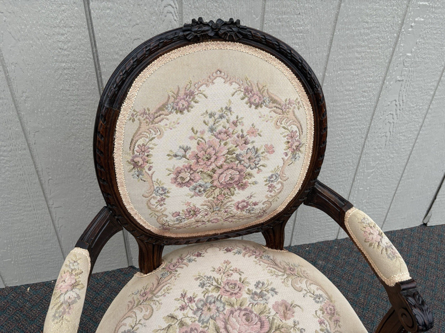 66944 French Country Louis XV Armchair Chair