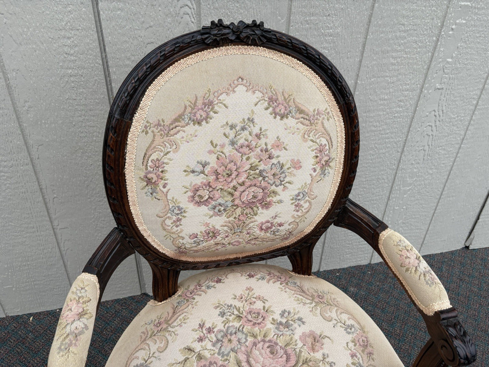 66944 French Country Louis XV Armchair Chair