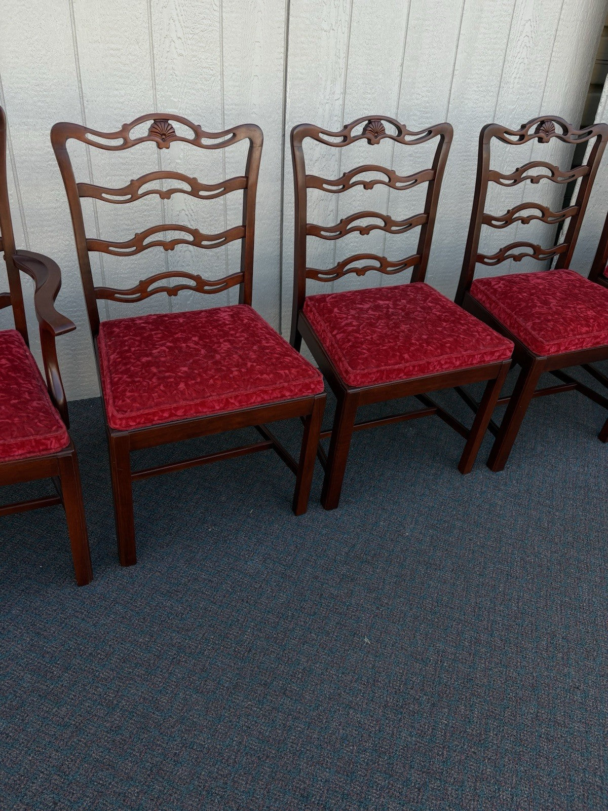 67101 Set of 6 Antique Mahogany Dining Chairs Chair s