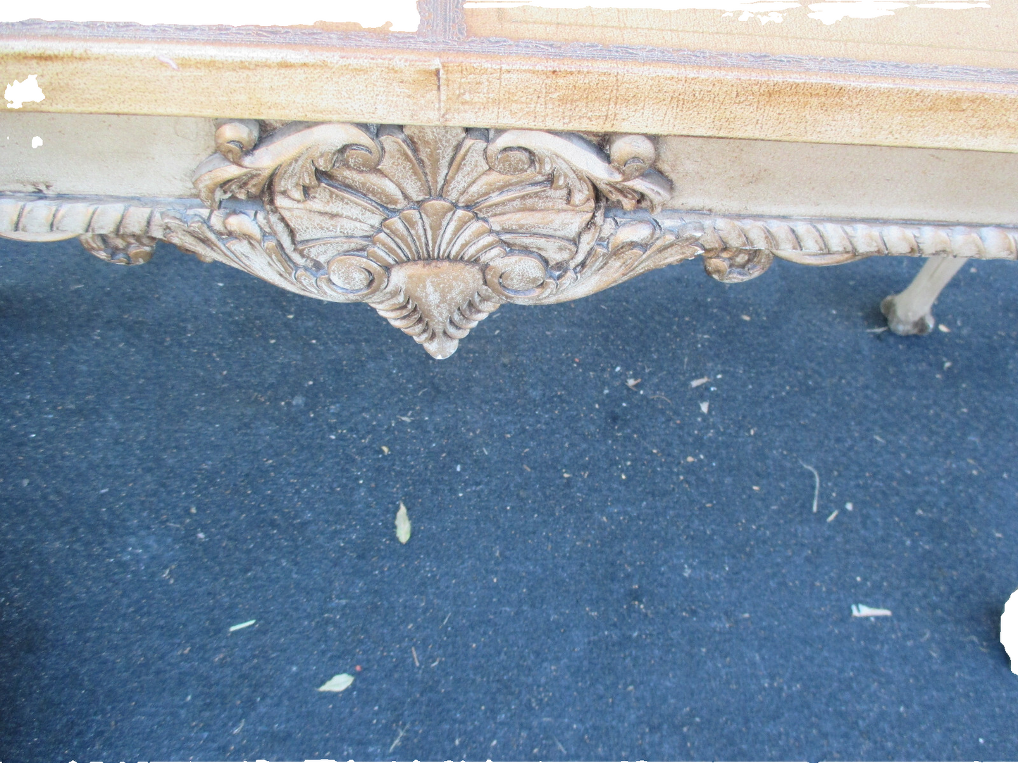 63923 Leather Top Decorator Console Hall Table Sideboard Server