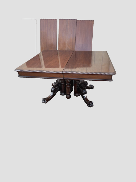 66363 Super Quality Antique Victorian Table w/ 4 Leafs Table top 54" x 110"