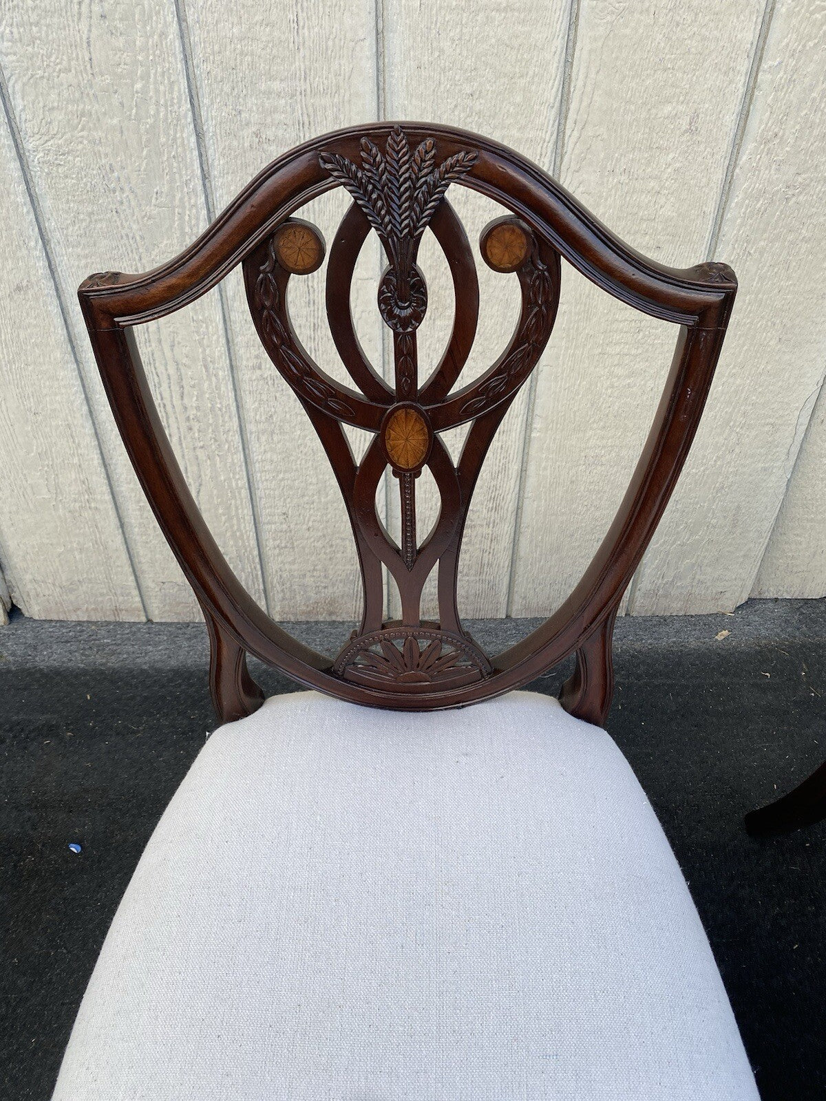 65906   Pair Hepplewhite Decorator Mahogany Shield Back Dining Chairs