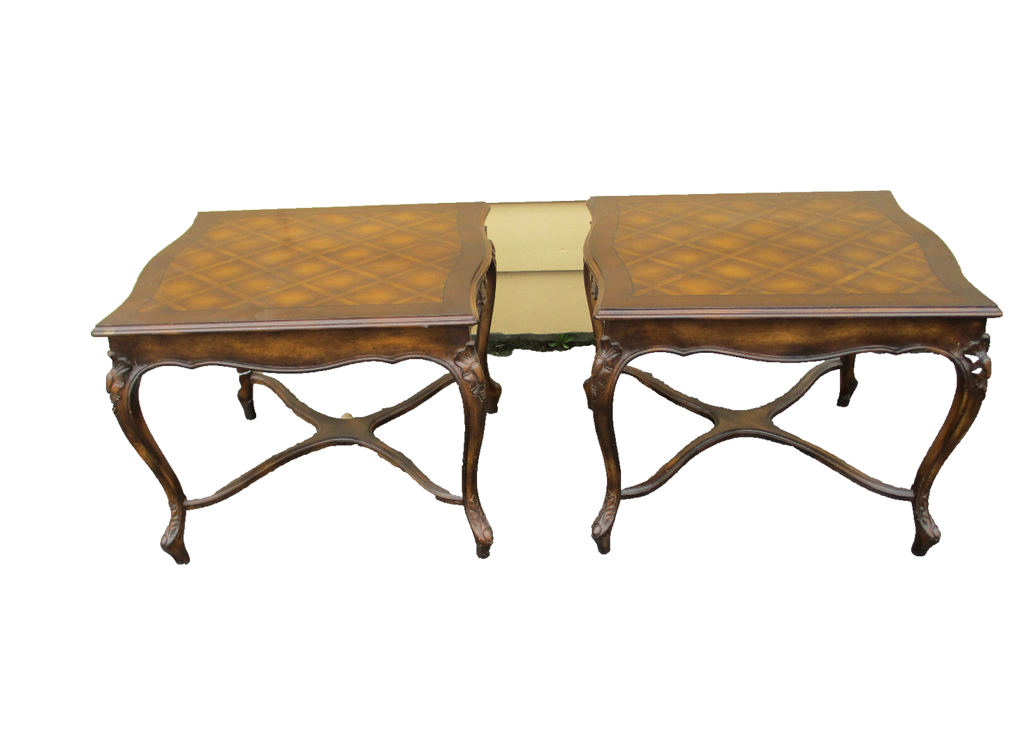 49346  Pair French Country Lamp Table Nightstand s