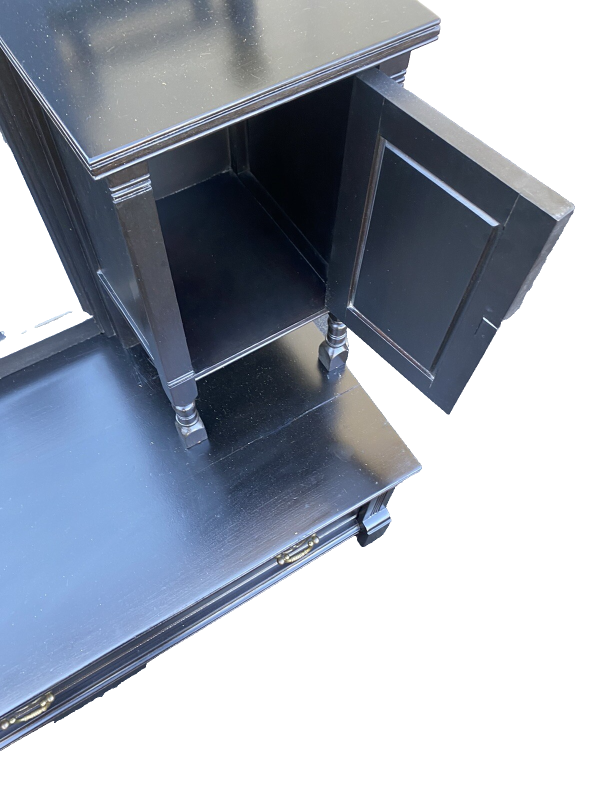 65374 Antique Victorian Ebony Vanity Dressing  Mirror RARE FIND